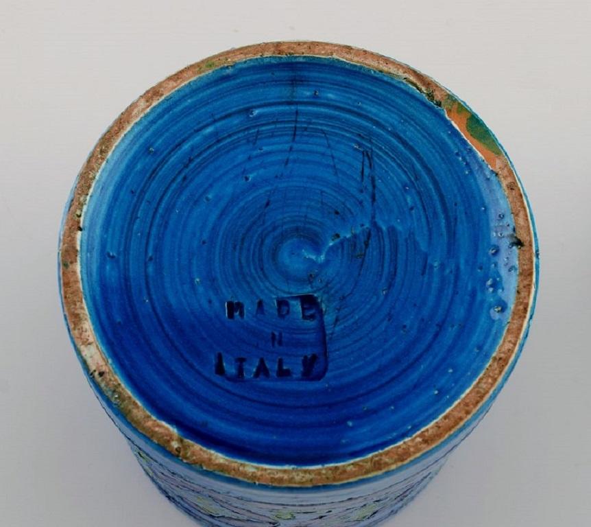 Aldo Londi for Bitossi, Rimini-Blue Lidded Jar in Glazed Ceramics In Excellent Condition In København, Copenhagen