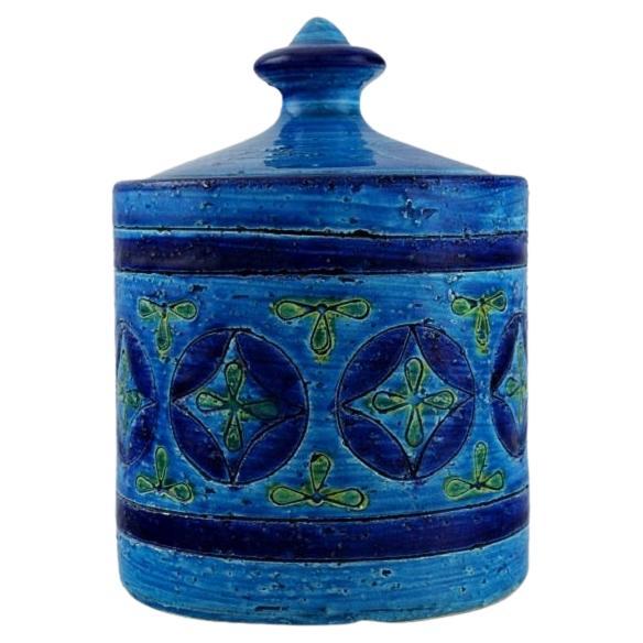 Aldo Londi for Bitossi, Rimini-Blue Lidded Jar in Glazed Ceramics