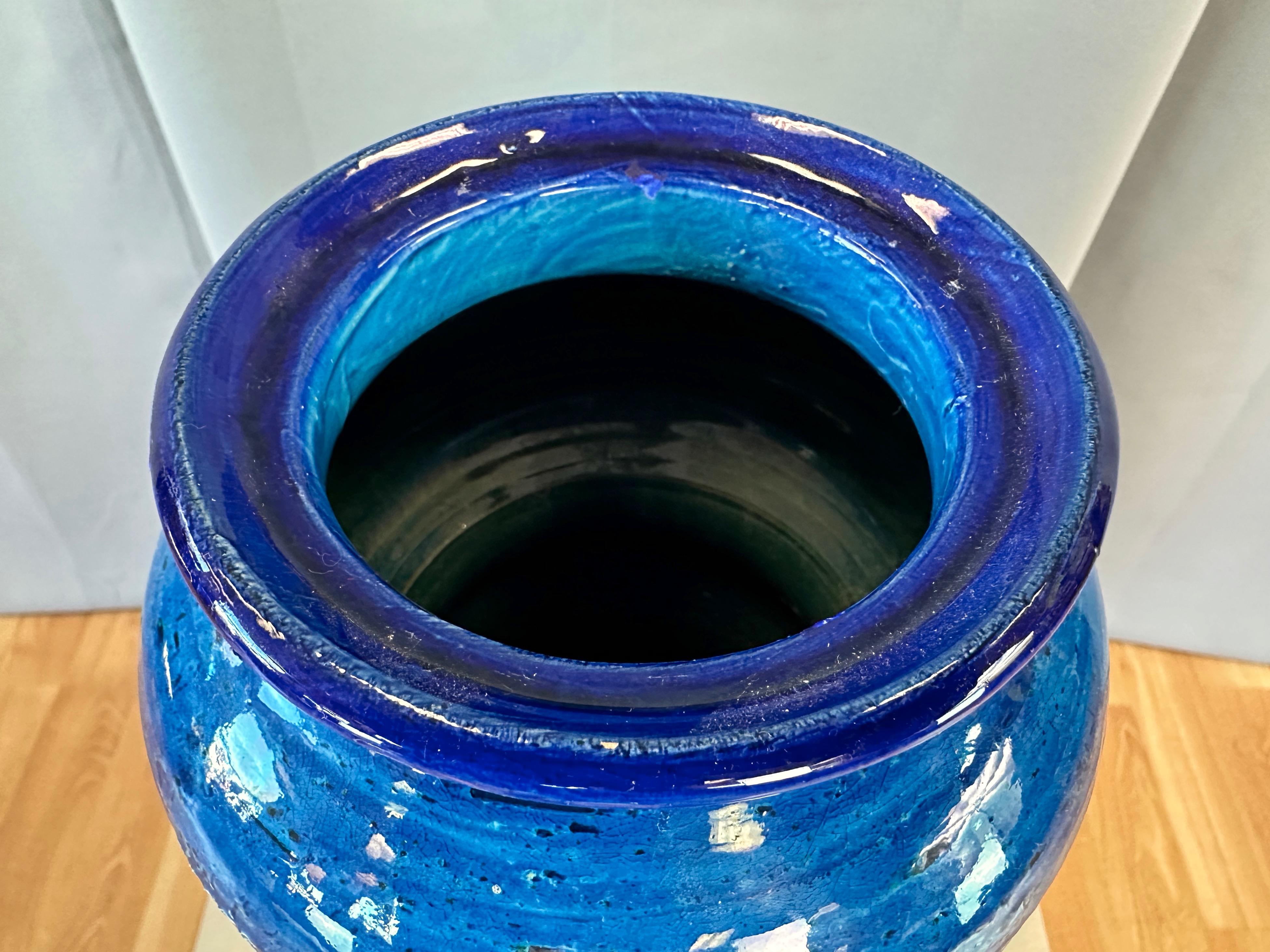 Aldo Londi for Bitossi Rimini Blue Tall Lidded Jar, 1960s For Sale 3