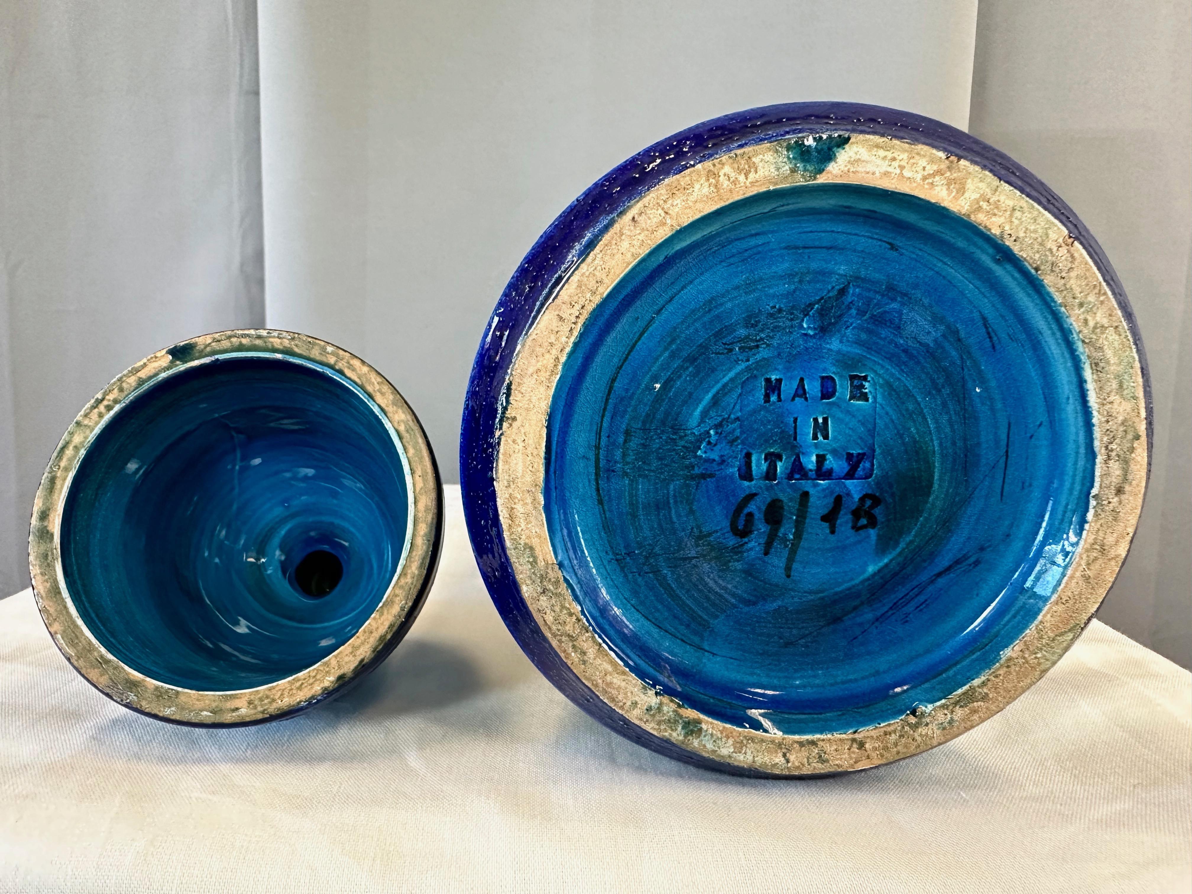Aldo Londi for Bitossi Rimini Blue Tall Lidded Jar, 1960s For Sale 5