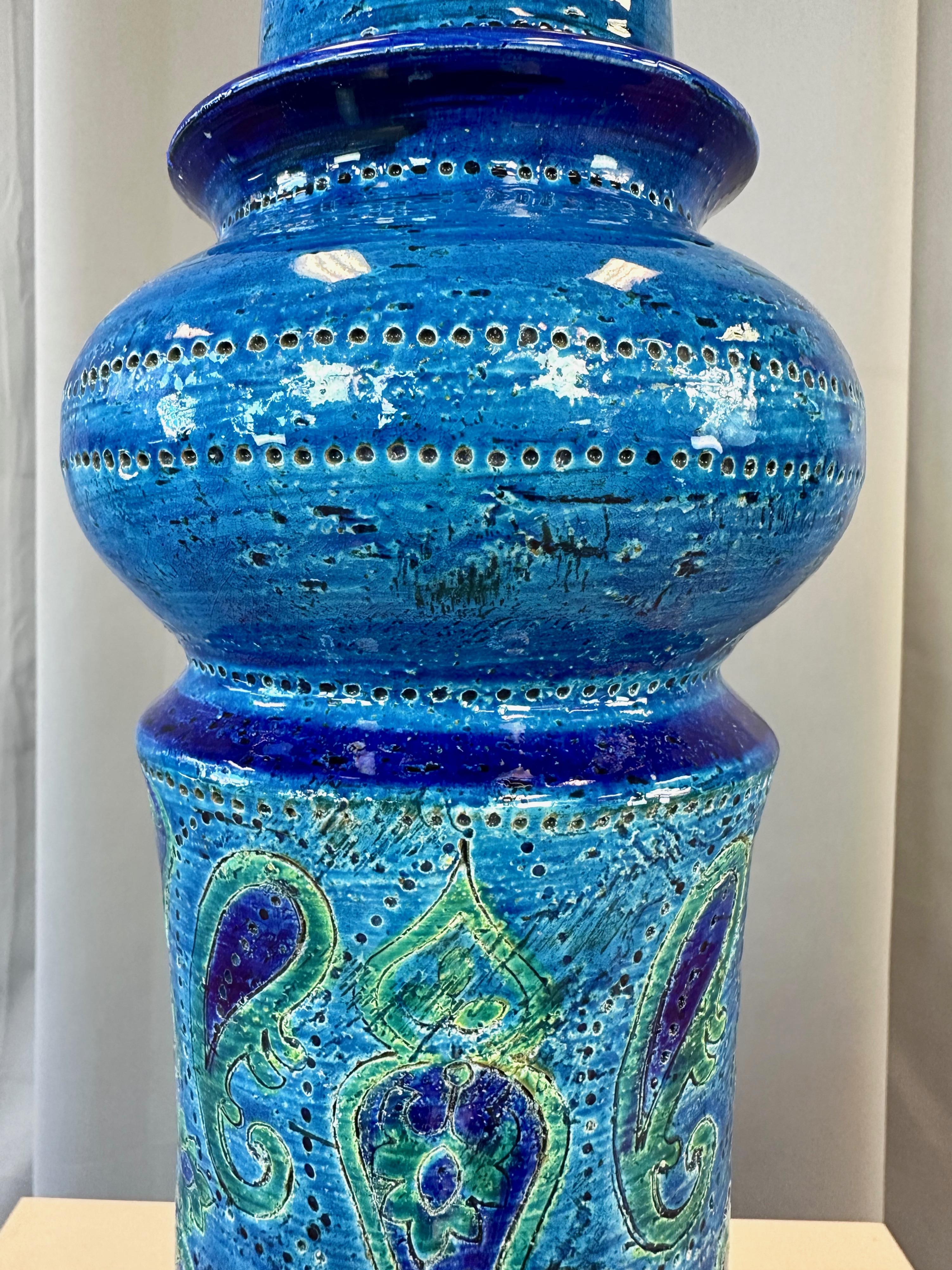 Aldo Londi for Bitossi Rimini Blue Tall Lidded Jar, 1960s For Sale 1