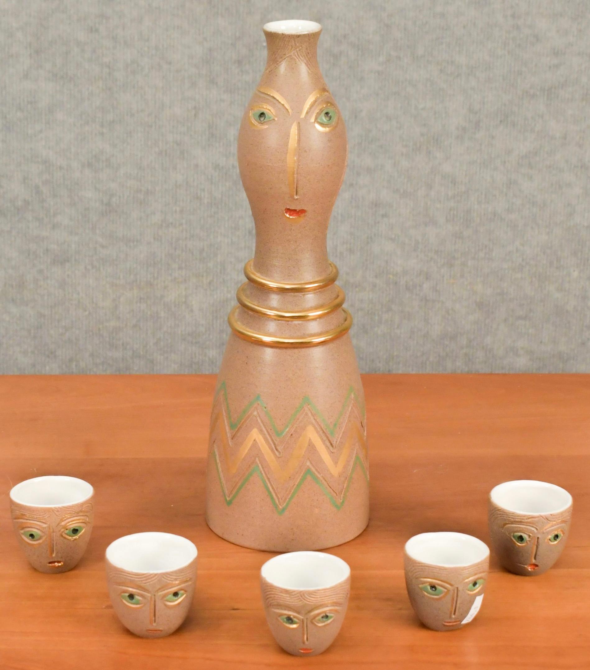 Juego de Sake Aldo Londi para Bitossi Italiano en venta