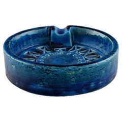 Aldo Londi for Bitossi, Small Bowl in Rimini-Blue Glazed Ceramics