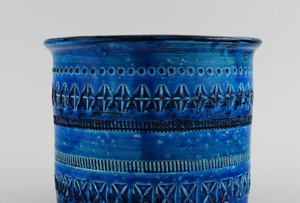 Aldo Londi for Bitossi. Two Rimini Blue Vases / Flower Pots in Glazed Ceramics In Excellent Condition In København, Copenhagen