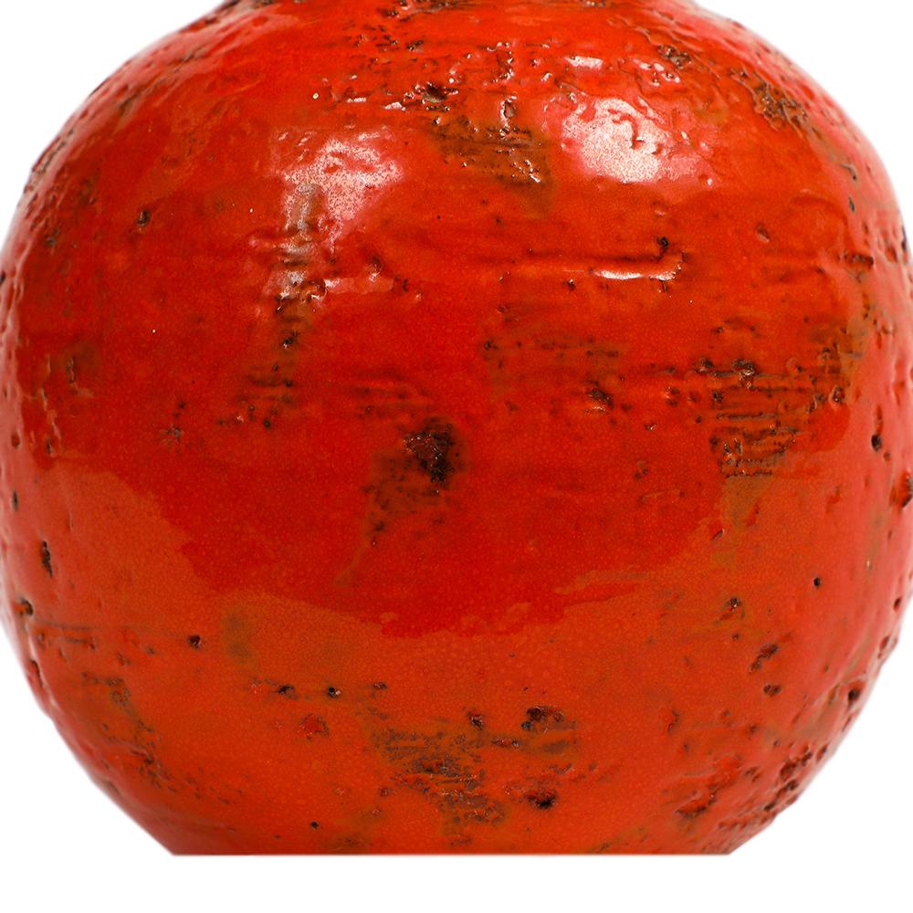 Jarrón Aldo Londi para Bitossi, cerámica, naranja, marrón, firmado en venta 3