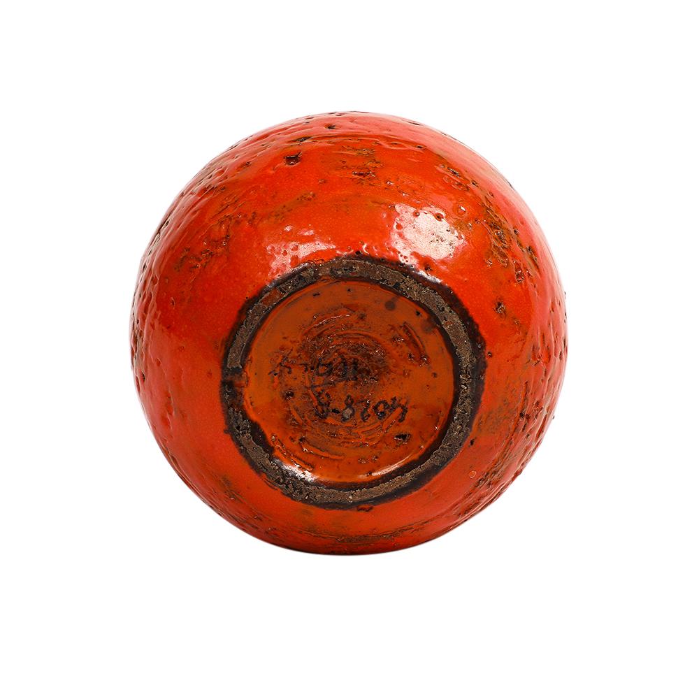 Jarrón Aldo Londi para Bitossi, cerámica, naranja, marrón, firmado en venta 6