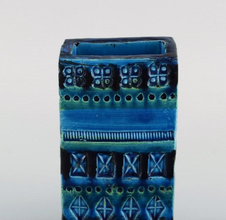 Mid-Century Modern Aldo Londi for Bitossi, Vase in Rimini-Blue Glazed Ceramics, 1960s