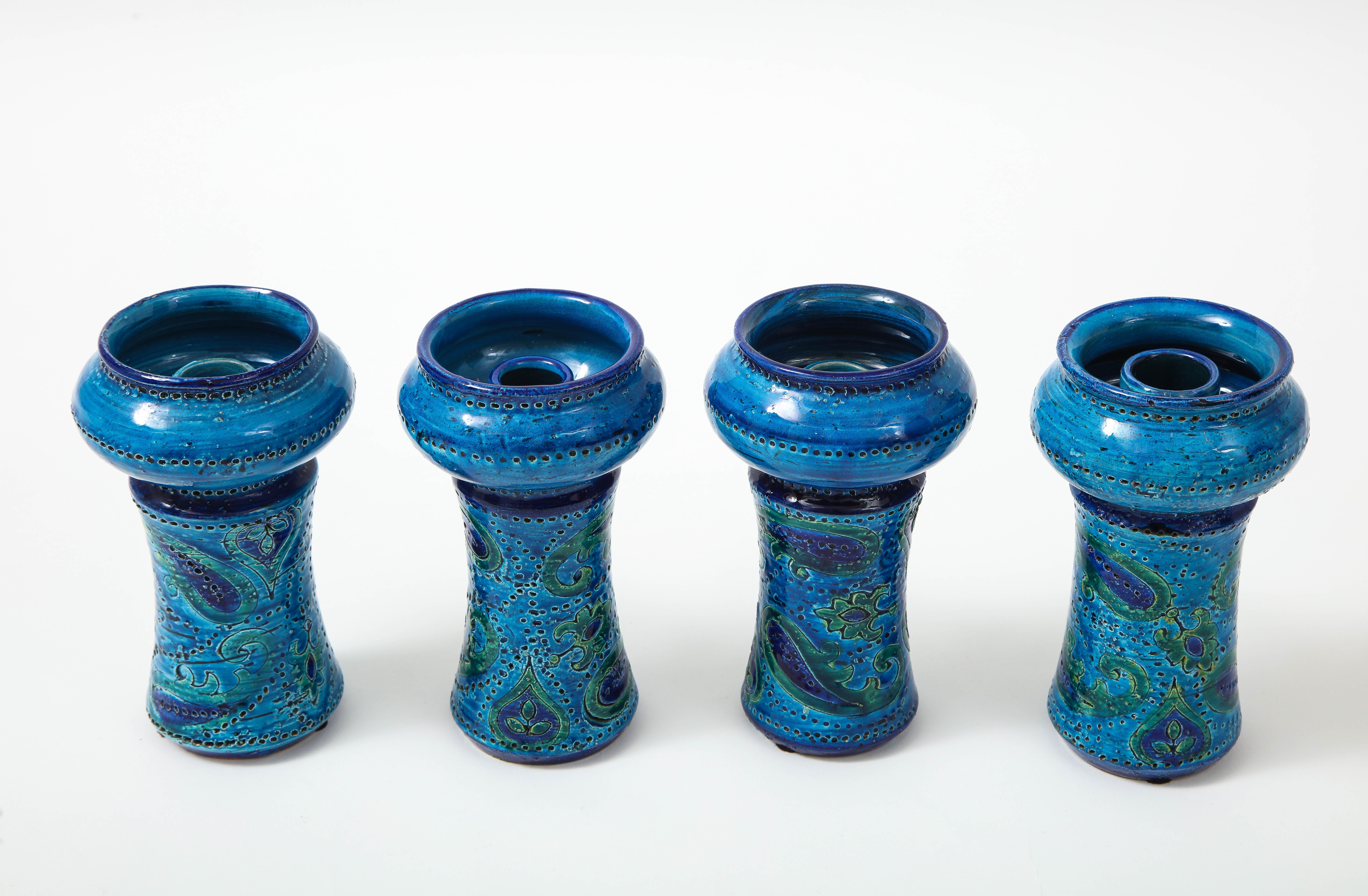 Jarrón Aldo Londi para Bitossi con candelabros a juego en venta 1