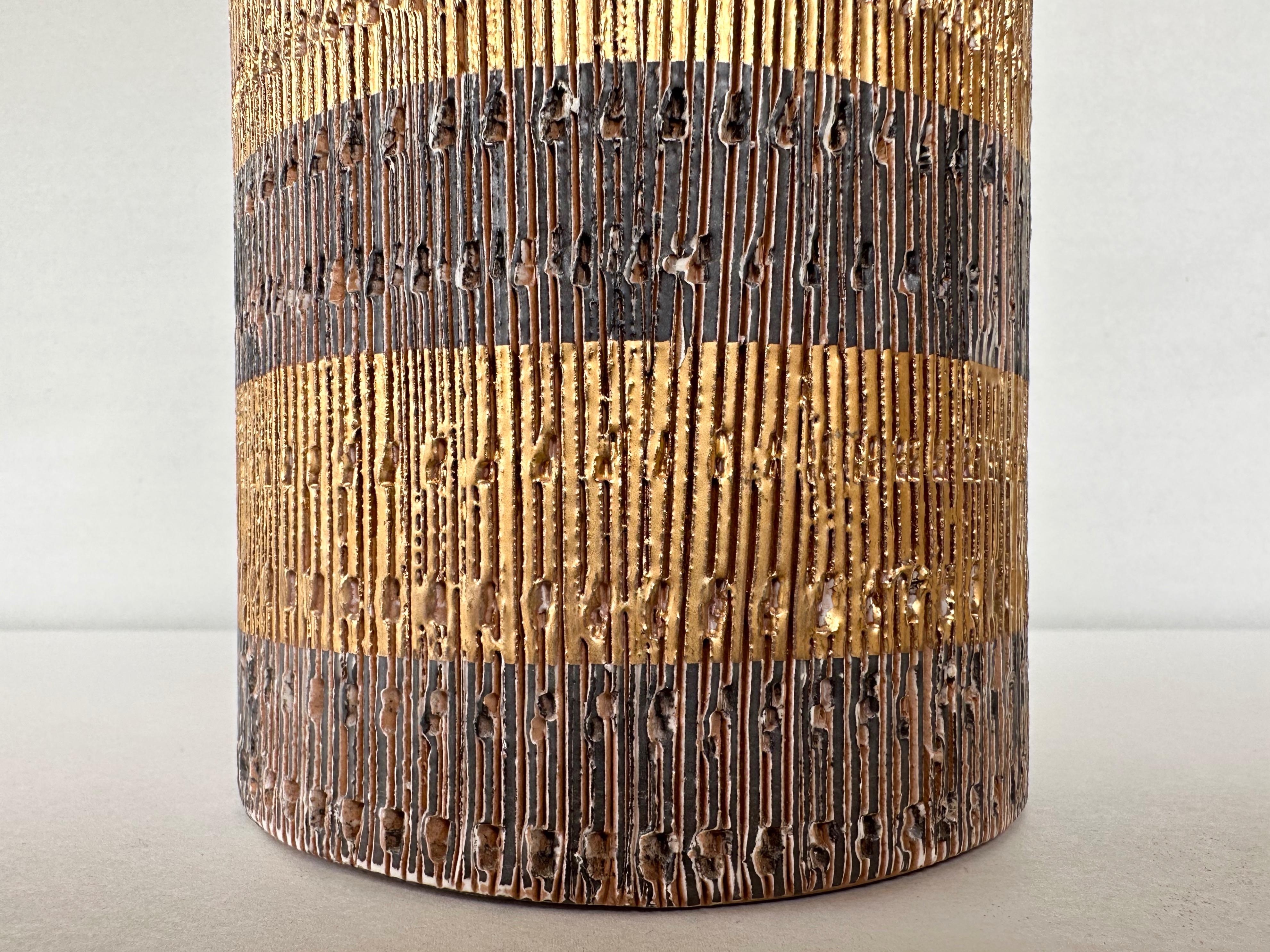 Aldo Londi for Bitossi via Raymor Seta Glazed Incised Pottery Bottle Vase, 1950s 5