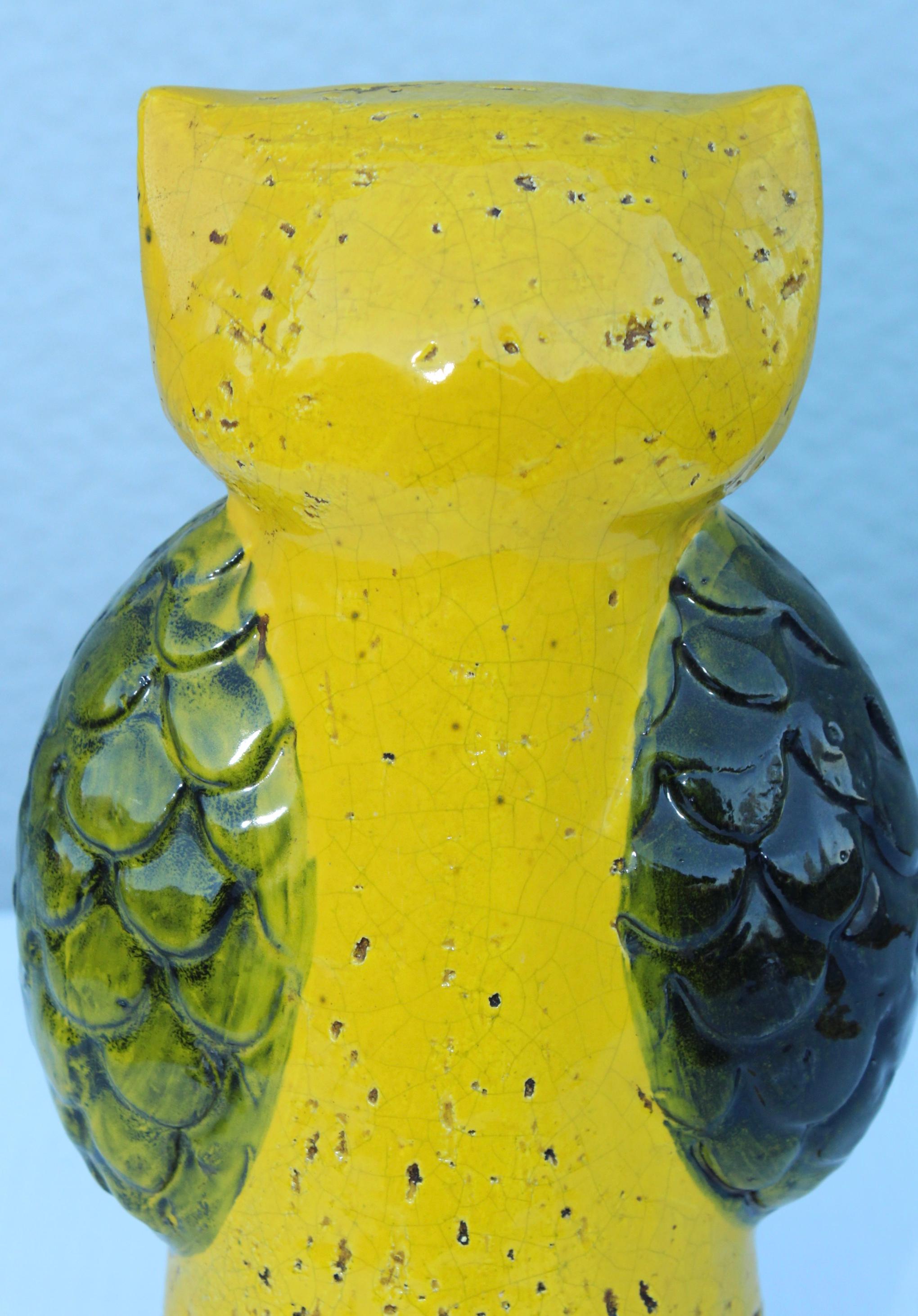 Pottery Aldo Londi for Bitossi Yellow Owl