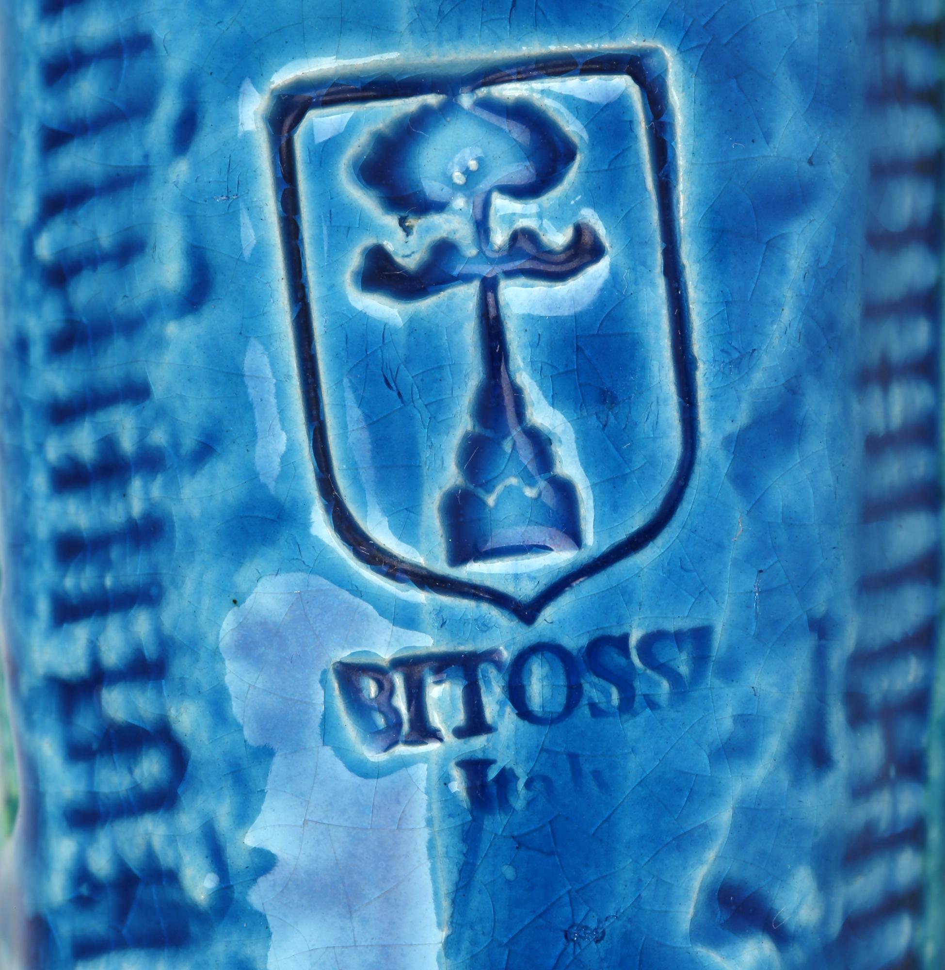 Mid-Century Modern Aldo Londi pour Bitossii, poterie Rimini Blu du milieu du siècle dernier en vente