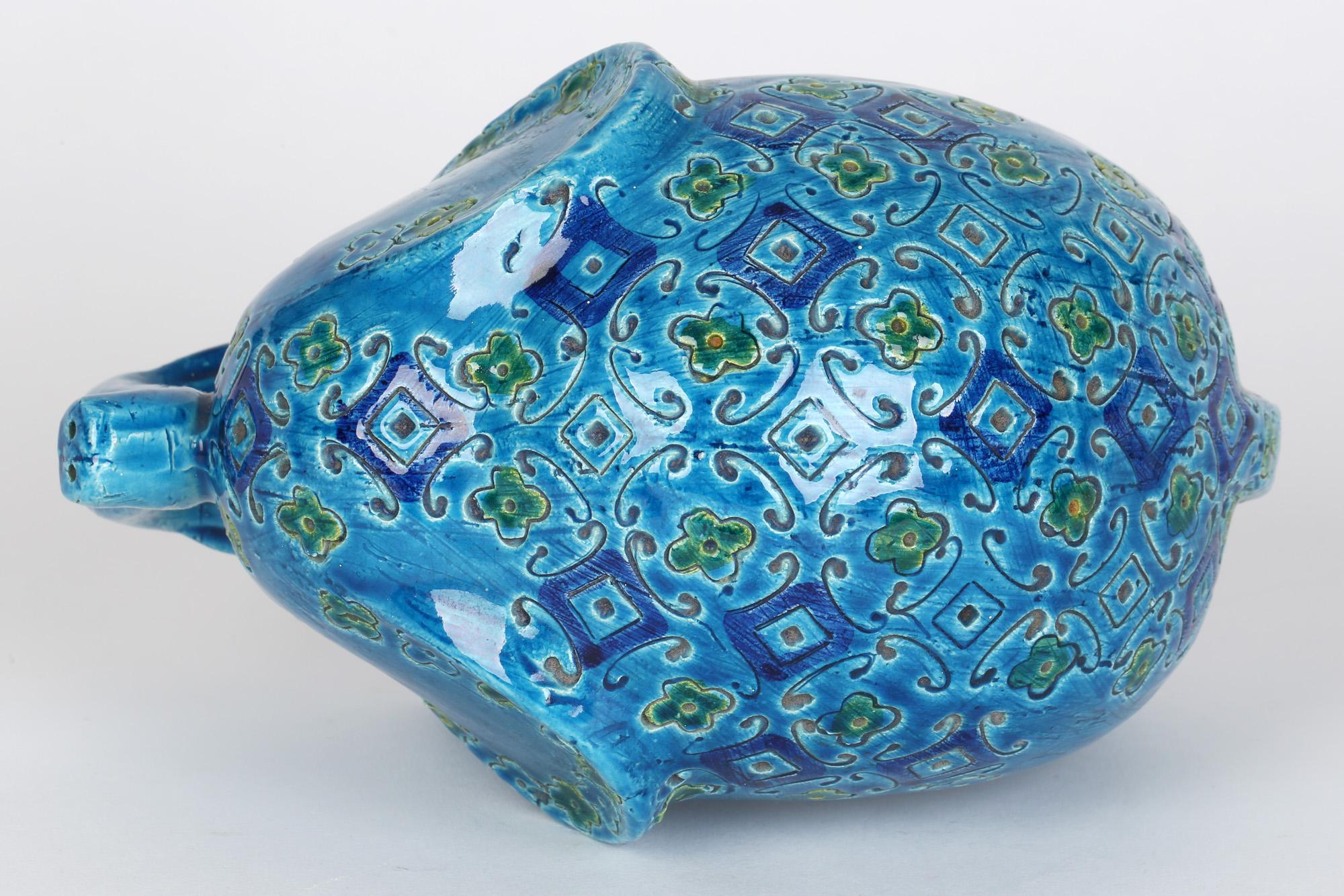 Aldo Londi Italian Bitossi Rimini Blu Stylized Pottery Elephant Figure 7