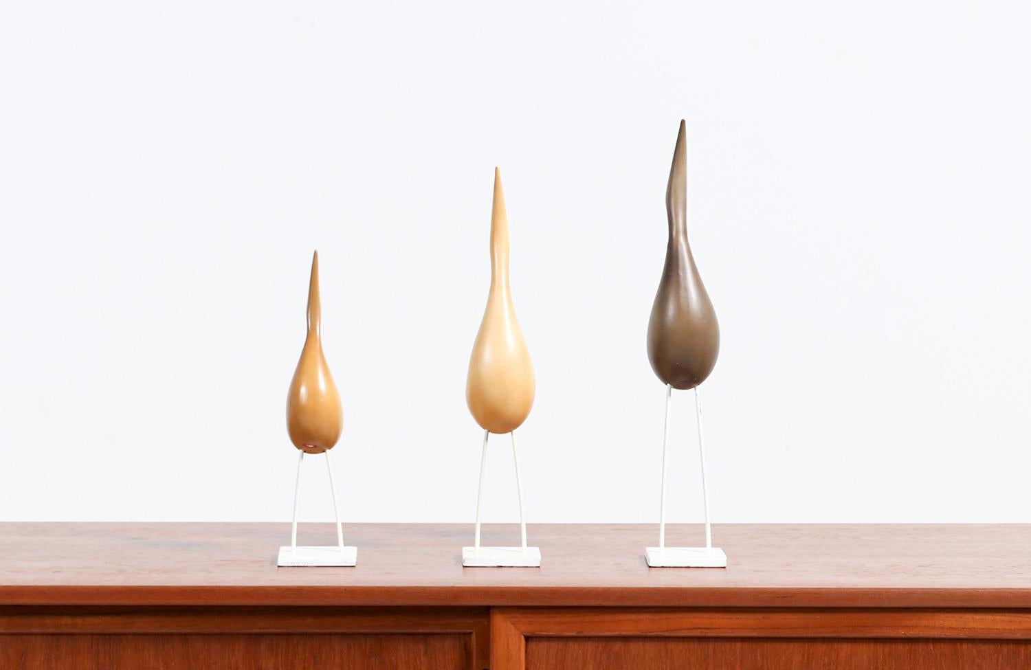 Mid-Century Modern Sculptures d'oiseaux italiennes en céramique d'Aldo Londi pour Bitossi  en vente