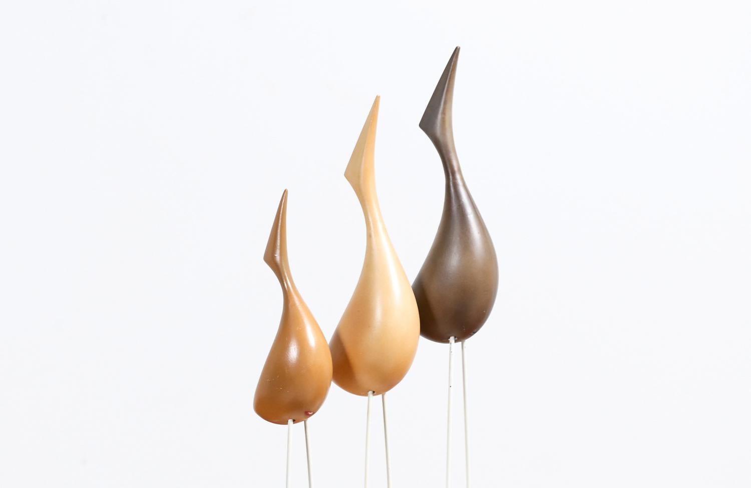 Mid-20th Century Aldo Londi Italian Ceramic Bird Sculptures for Bitossi  For Sale