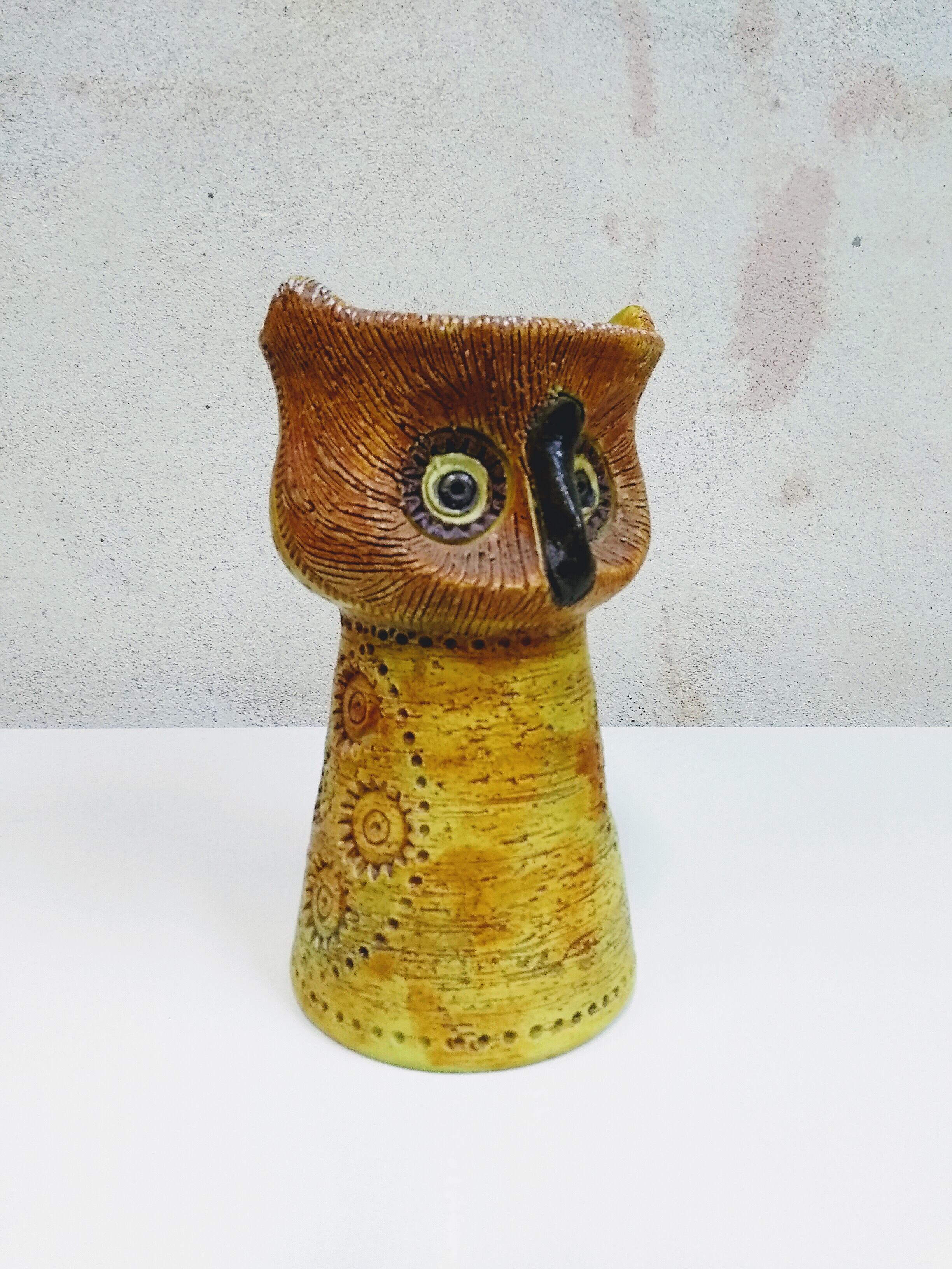 Pottery Aldo Londi Italian Ceramic Owl for Bitossi imported by Rosenthal and Netter