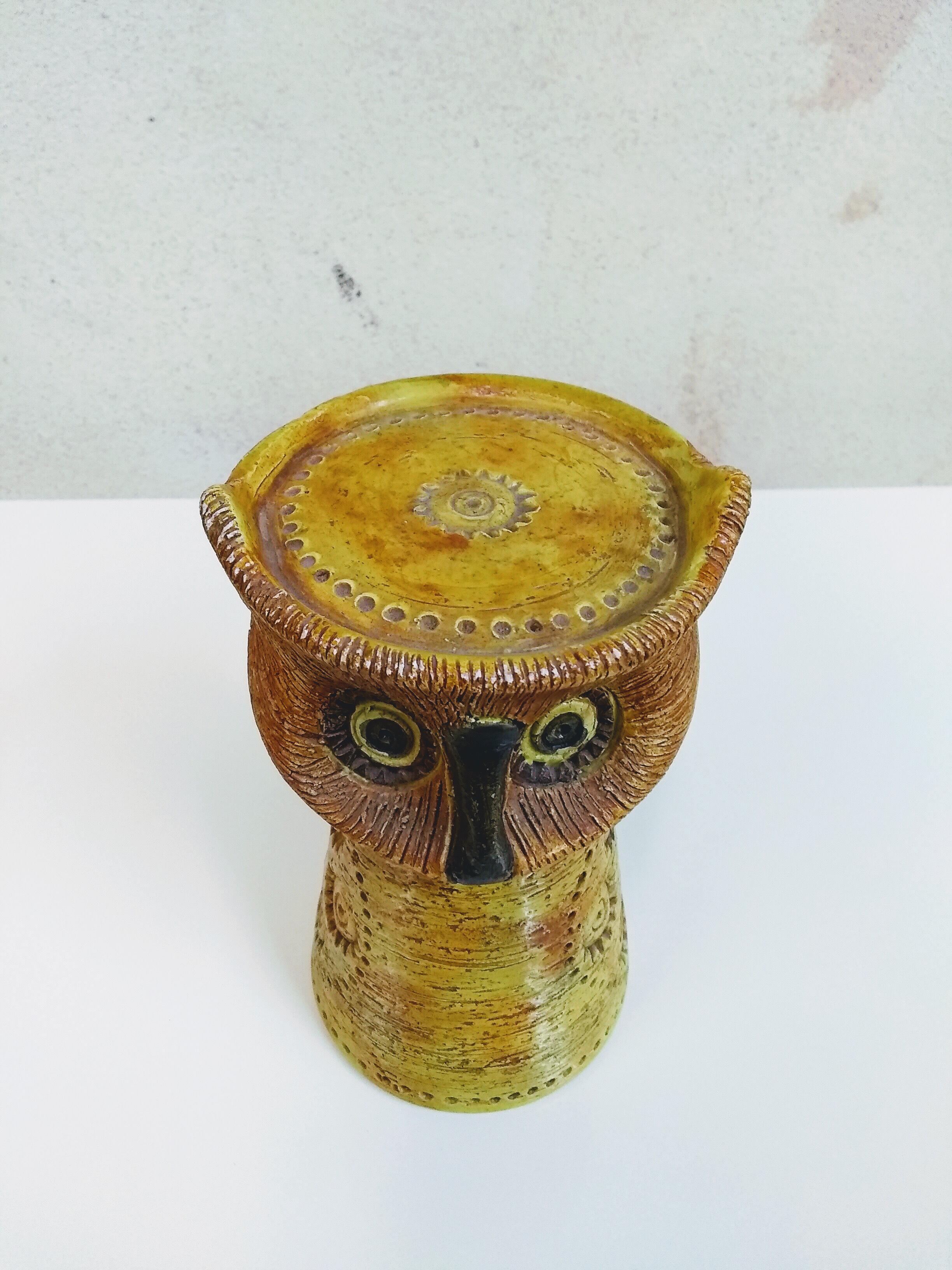 Hand-Crafted Aldo Londi Italian Ceramic Owl for Bitossi imported by Rosenthal and Netter