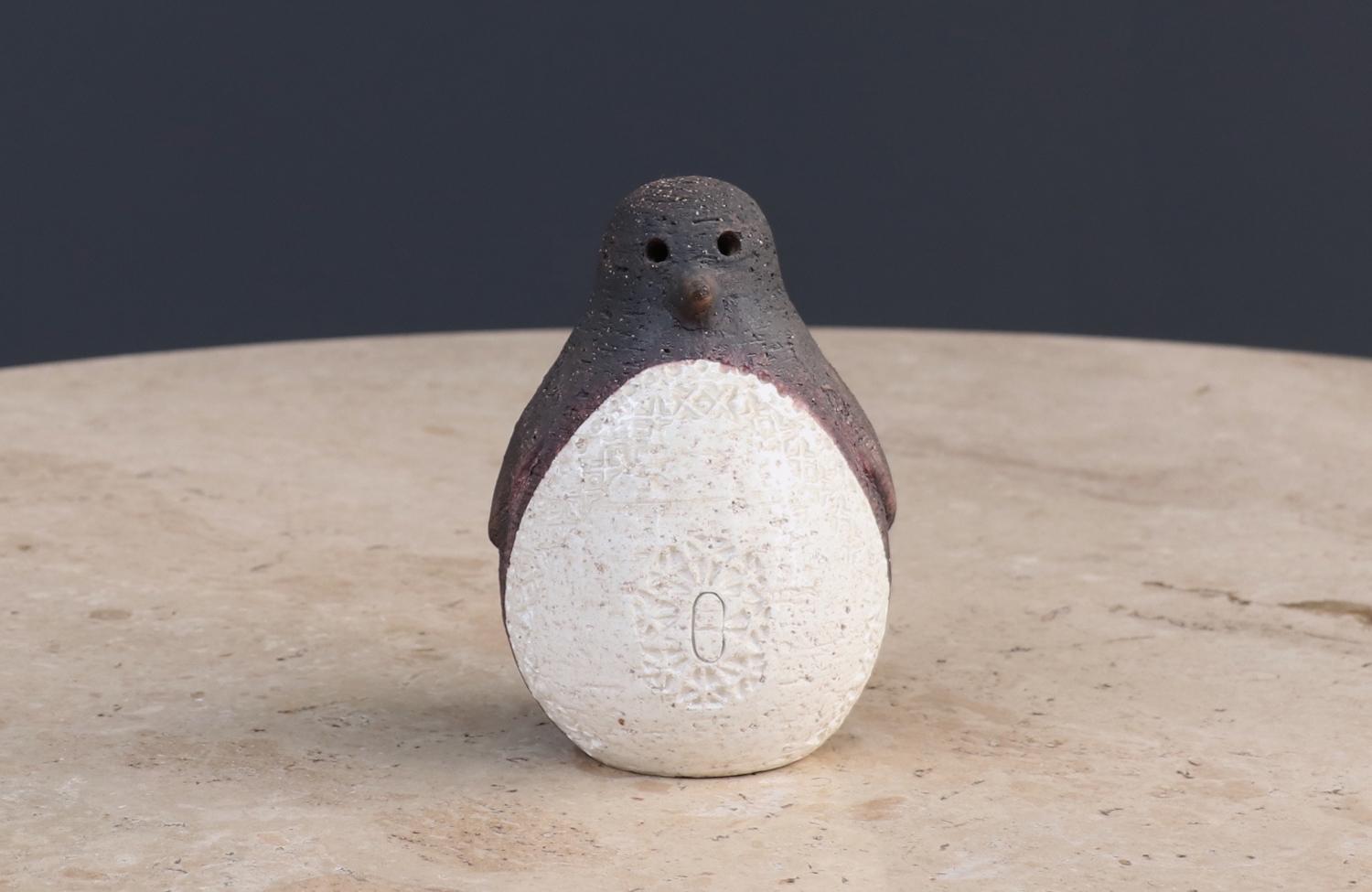 Italienische Keramik-Pinguin-Vogel-Skulptur aus Keramik von Aldo Londi für Bitossi  (Moderne der Mitte des Jahrhunderts) im Angebot