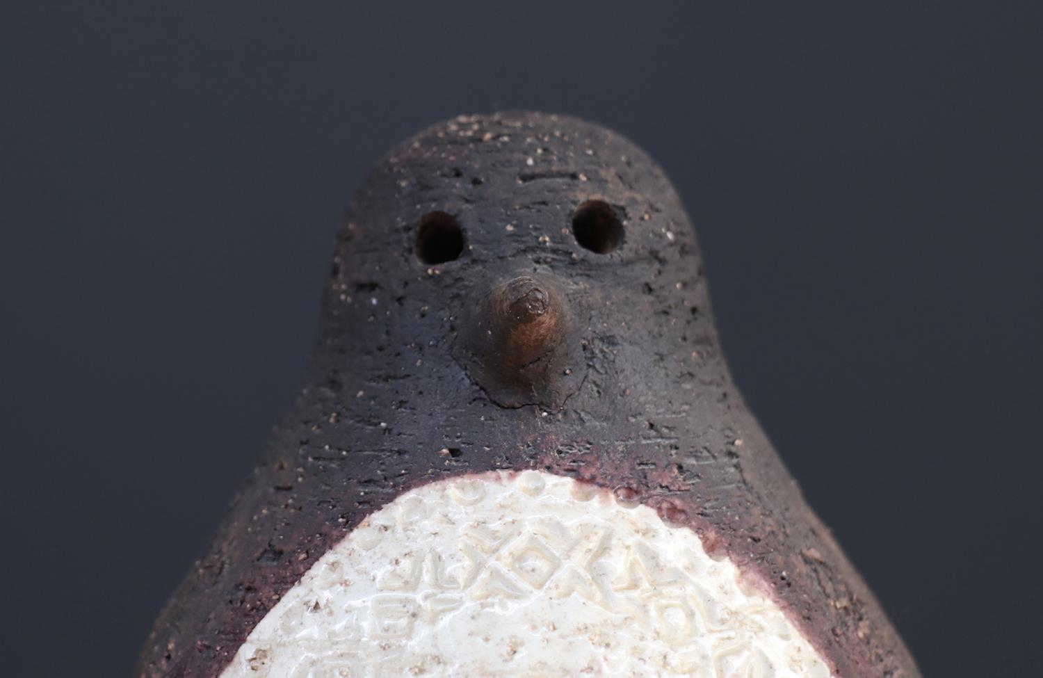 Mid-20th Century Aldo Londi Italian Ceramic Penguin Bird Sculpture for Bitossi  For Sale