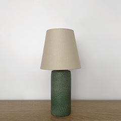 Lampada da tavolo in ceramica verde italiana Aldo Londi