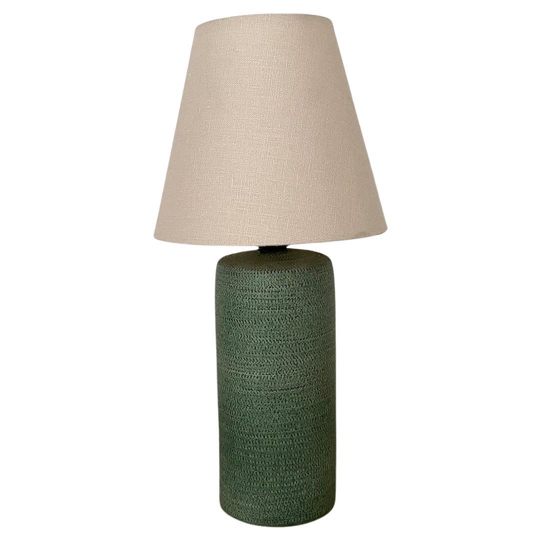 Lampe de table italienne en céramique verte Aldo Londi 