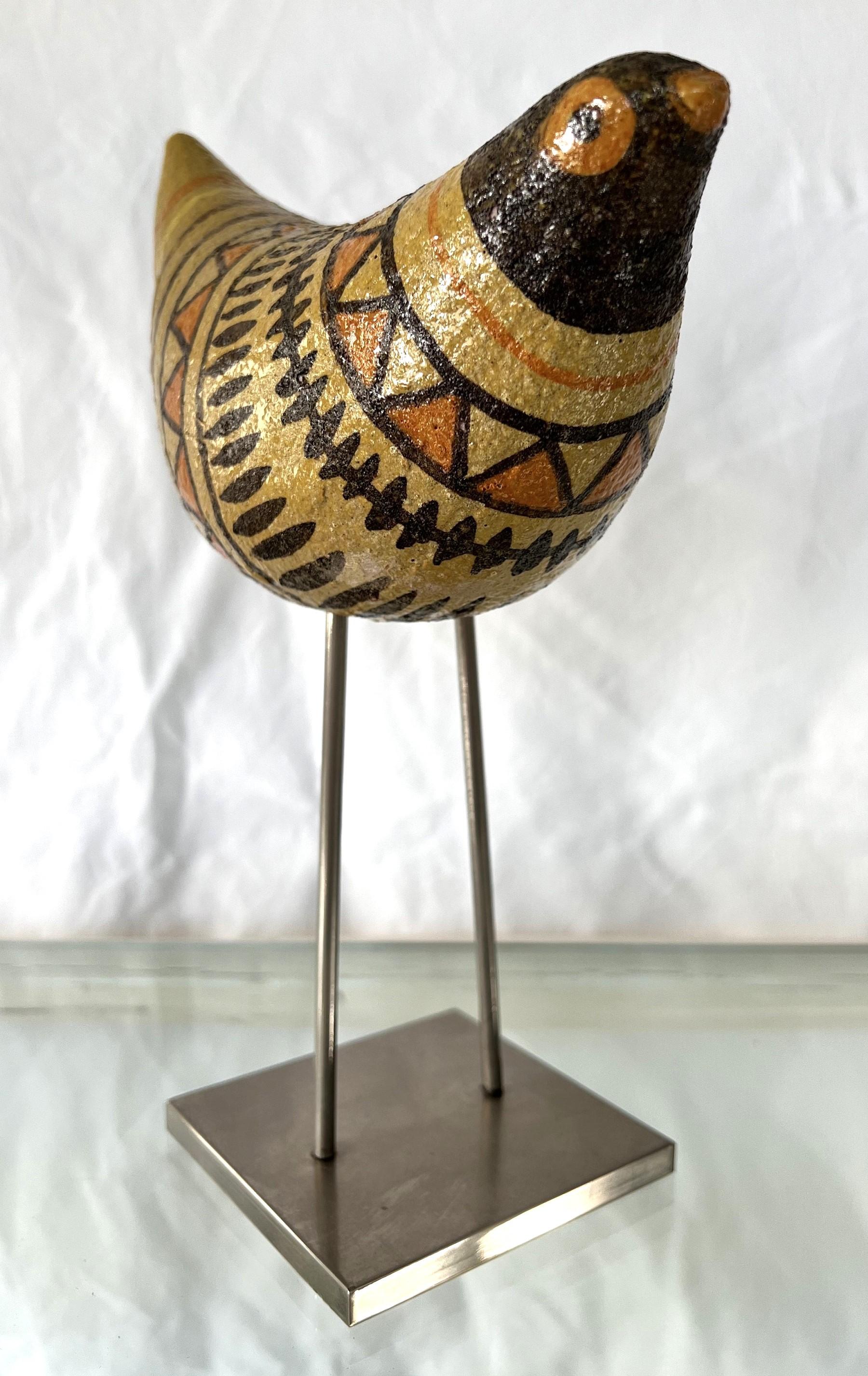 Hand-Crafted Aldo Londi Italian Modern Ceramic Bird Sculpture