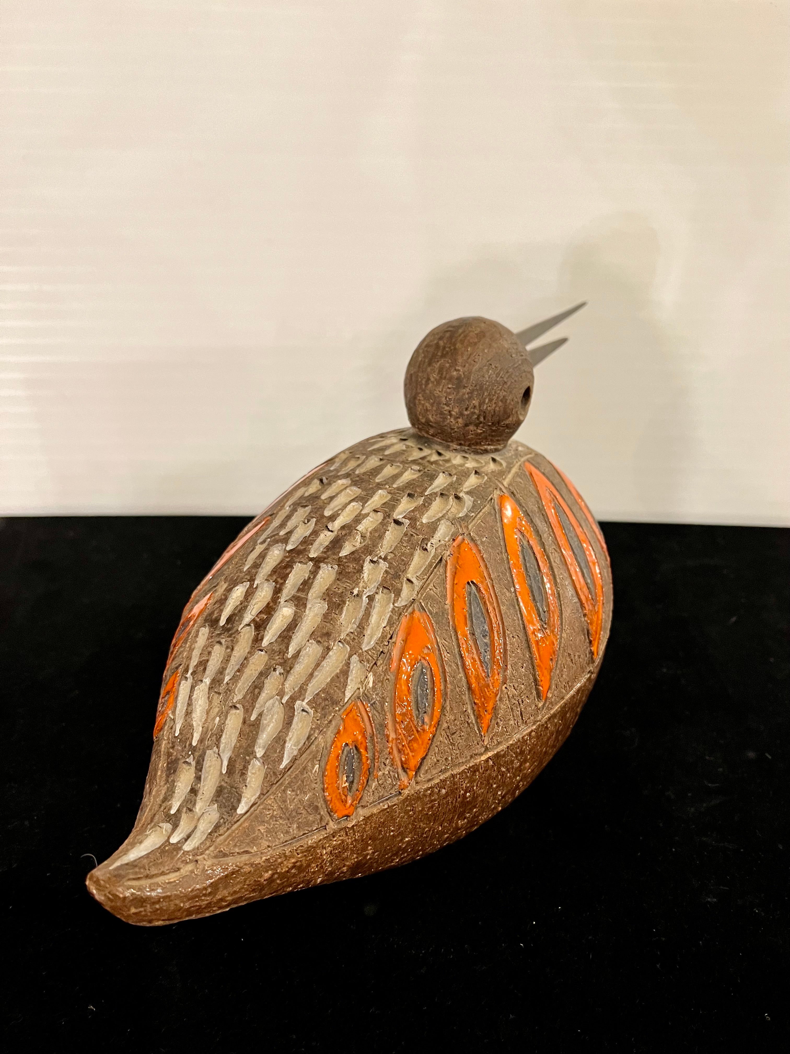 Mid-Century Modern Aldo Londi Italian Pottery Bird / Duck Sculpture by Bitossi Raymor
