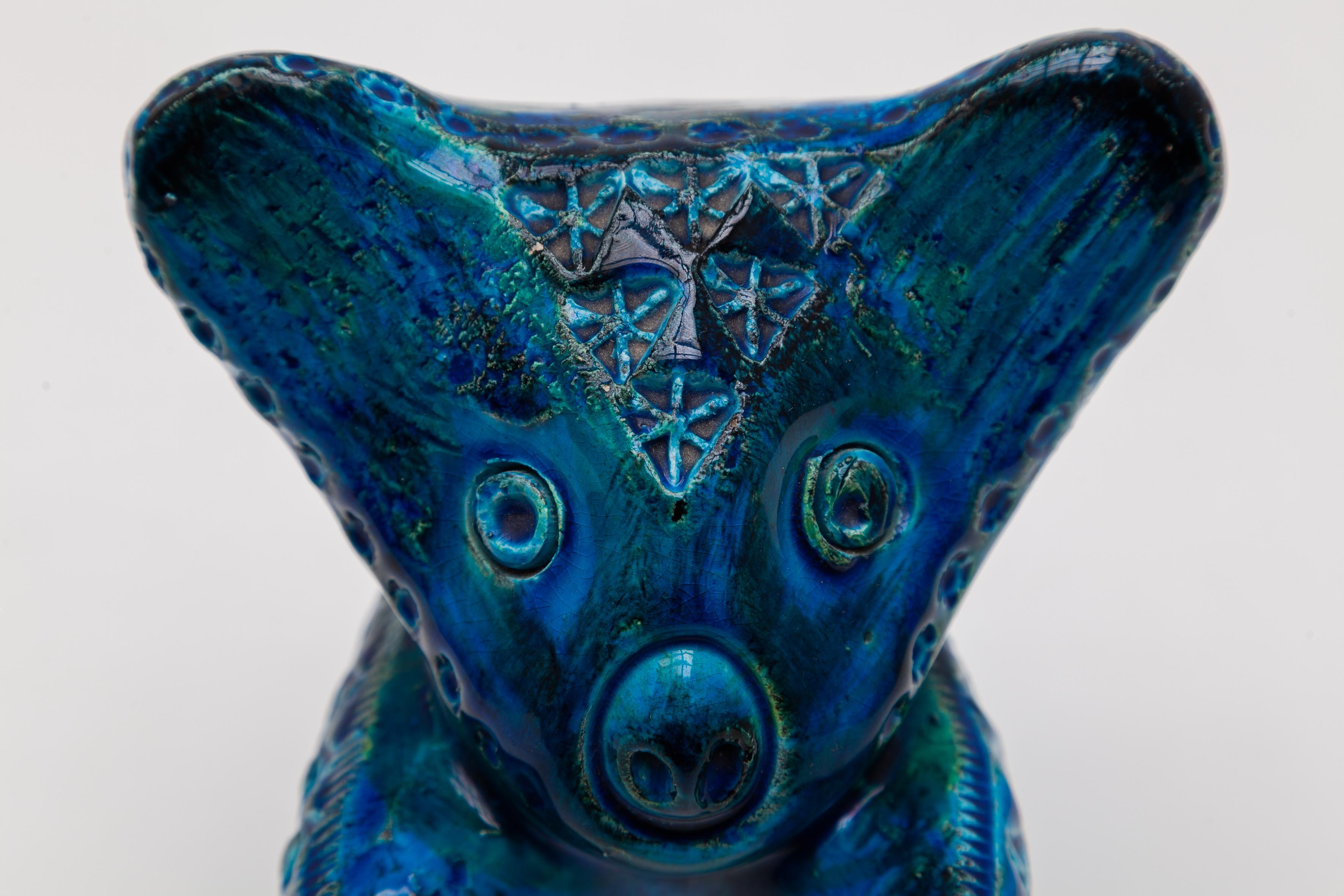 Mid-20th Century Aldo Londi Koala Bear in Ceramic Glazed Deep Rimini Blue, 1965