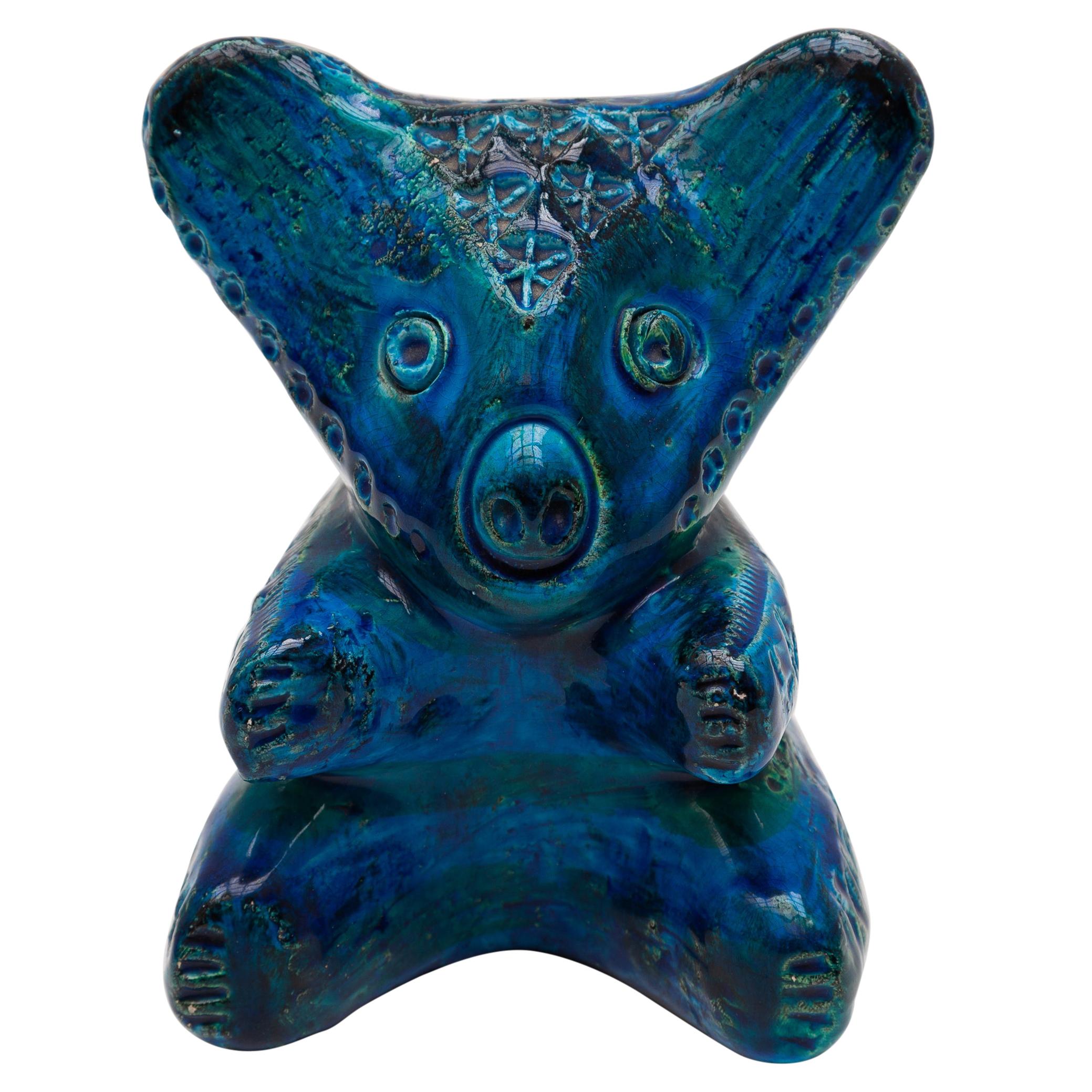 Aldo Londi Koala Bear in Ceramic Glazed Deep Rimini Blue, 1965