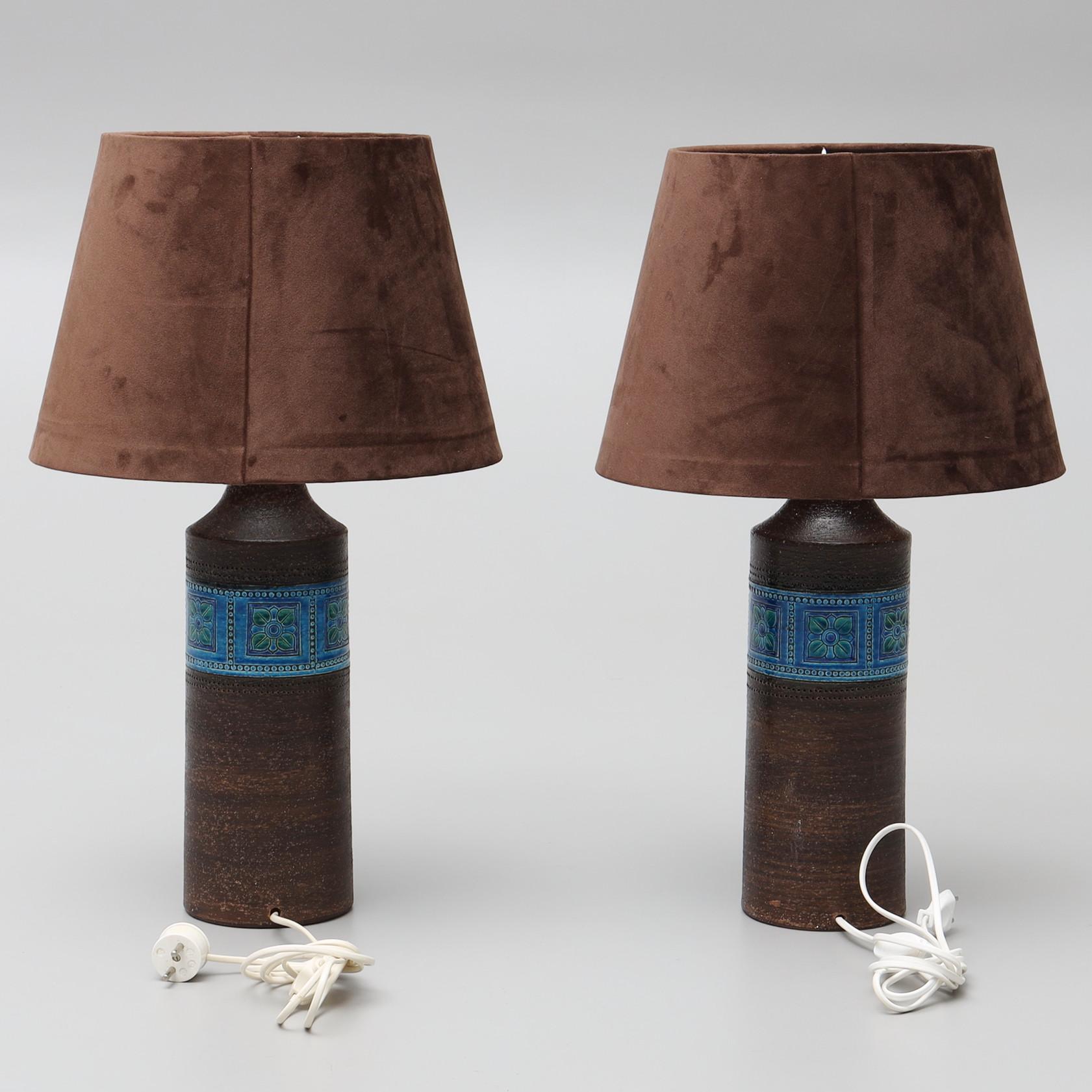 20ième siècle  Paire de lampes Aldo Londi pour Bitossi en céramique Italie 1970 en vente