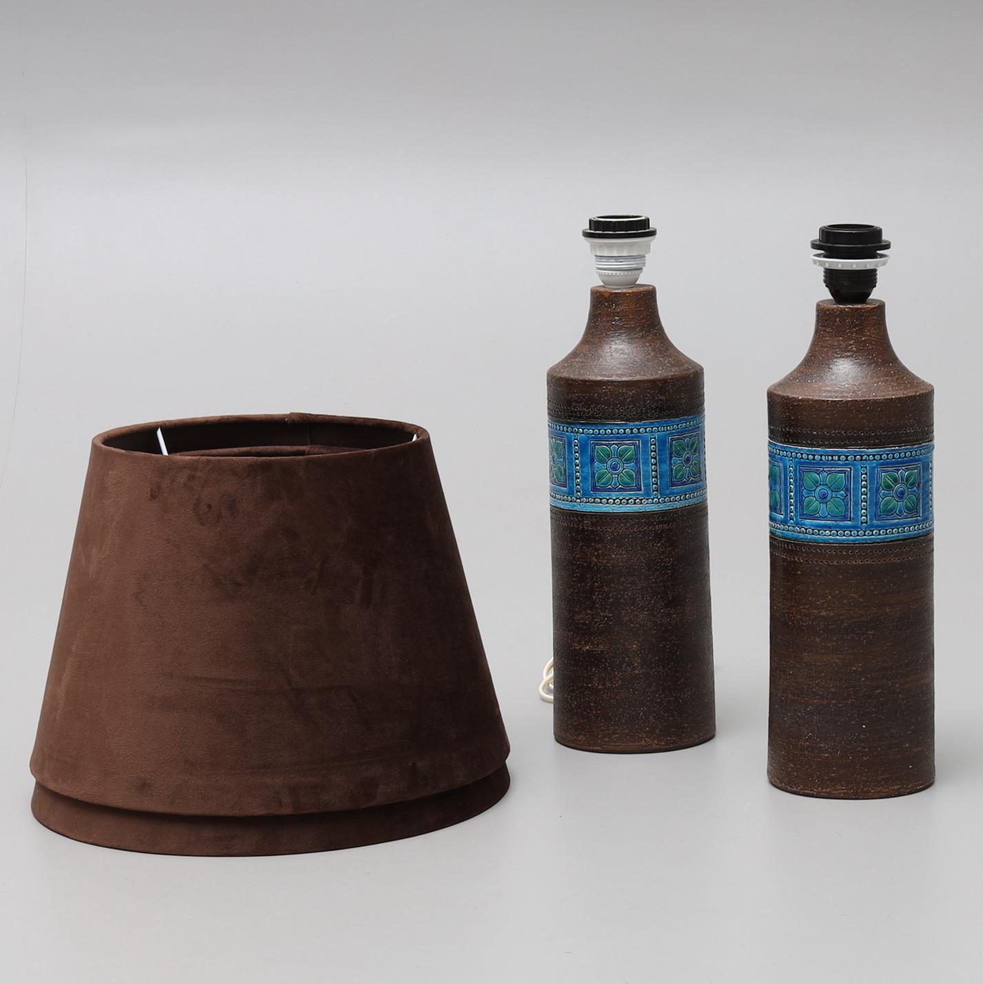  Lampen von Aldo Londi für Bitossi, Paar aus Keramik, Italien 1970 im Angebot 1
