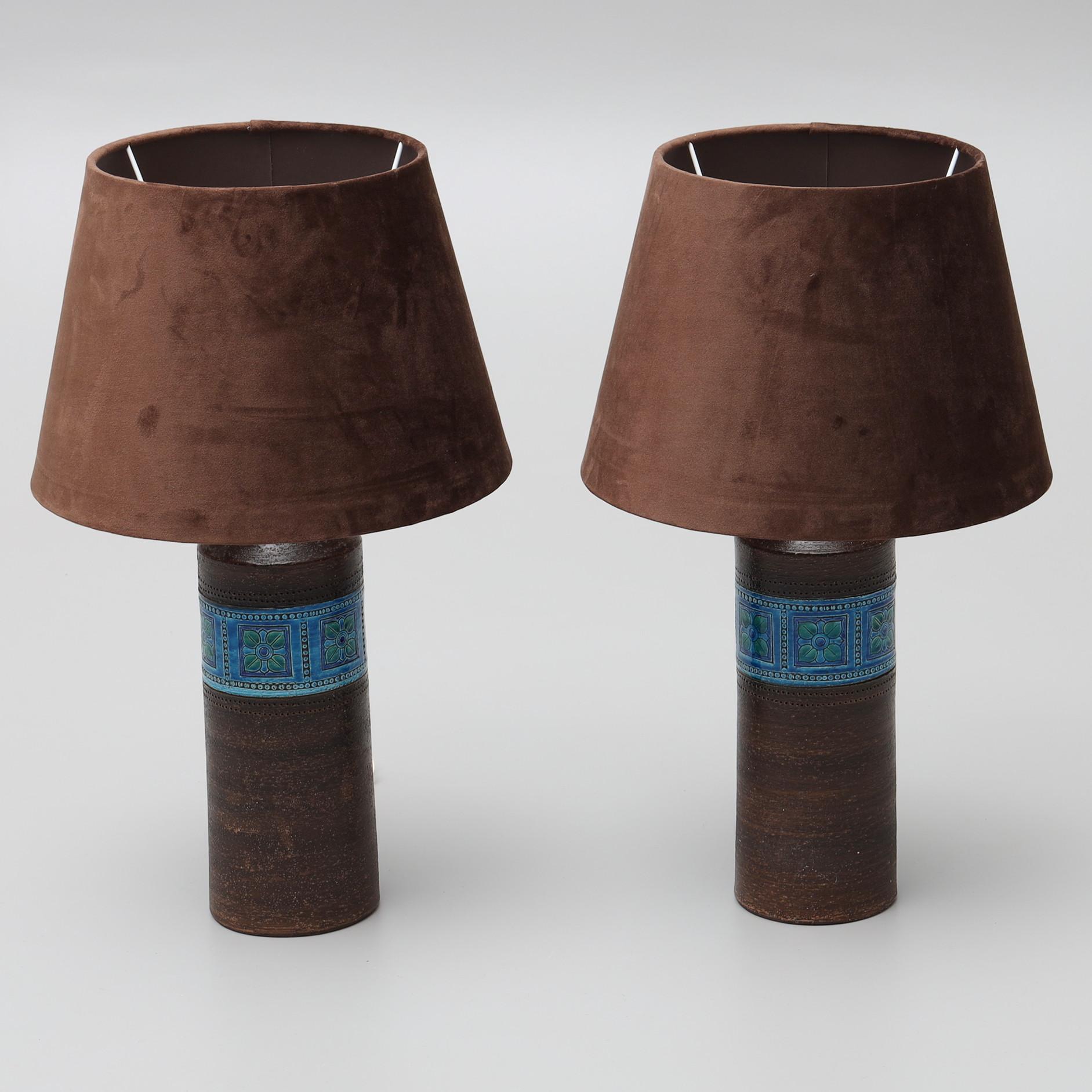  Paire de lampes Aldo Londi pour Bitossi en céramique Italie 1970 en vente 1