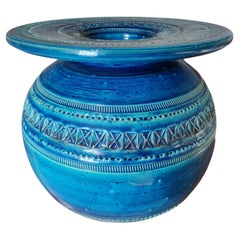 Vintage Aldo Londi Large Mid Century Blue Flavia Vase