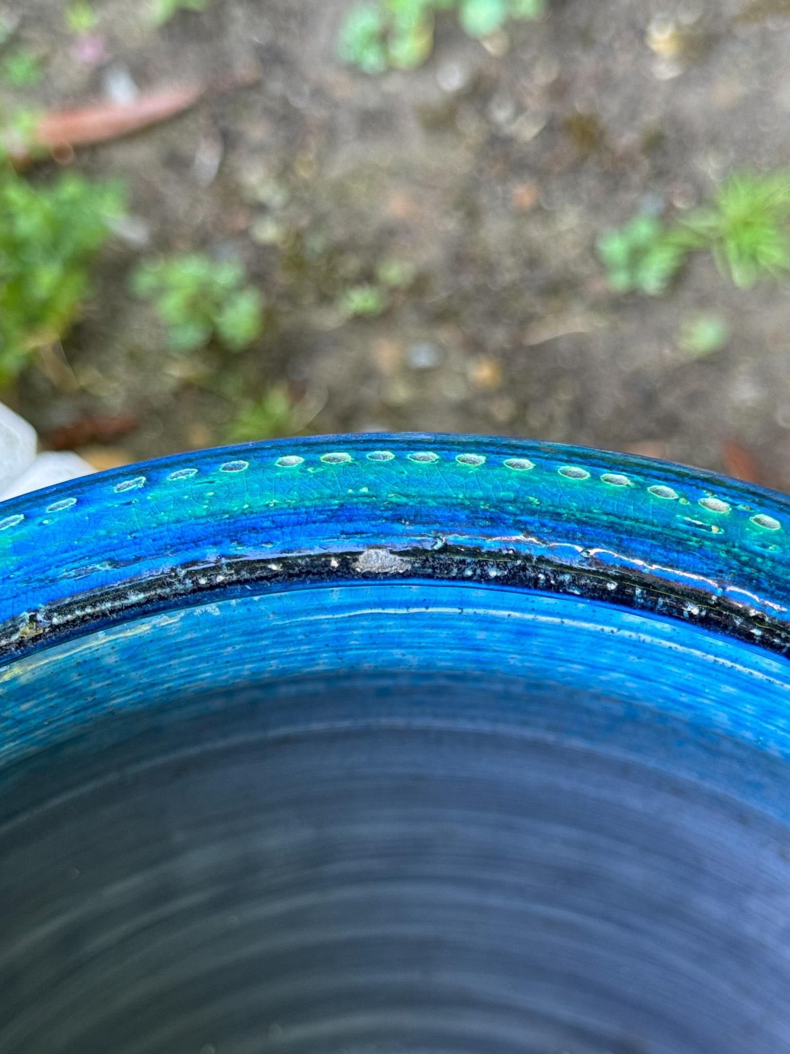 Aldo Londi Grande fioriera in ceramica smaltata blu Rimini per Bitossi, Italia C.C. 5
