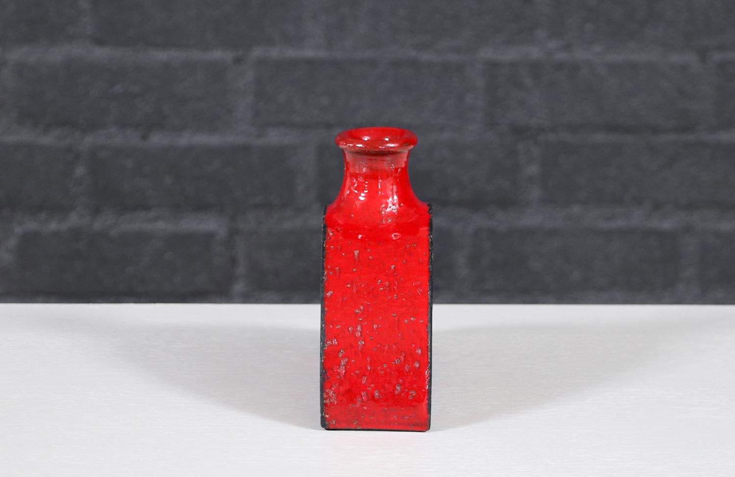 Vernissé Vase en céramique émaillée à la lave Aldo Londi pour Bitossi / Raymor en vente