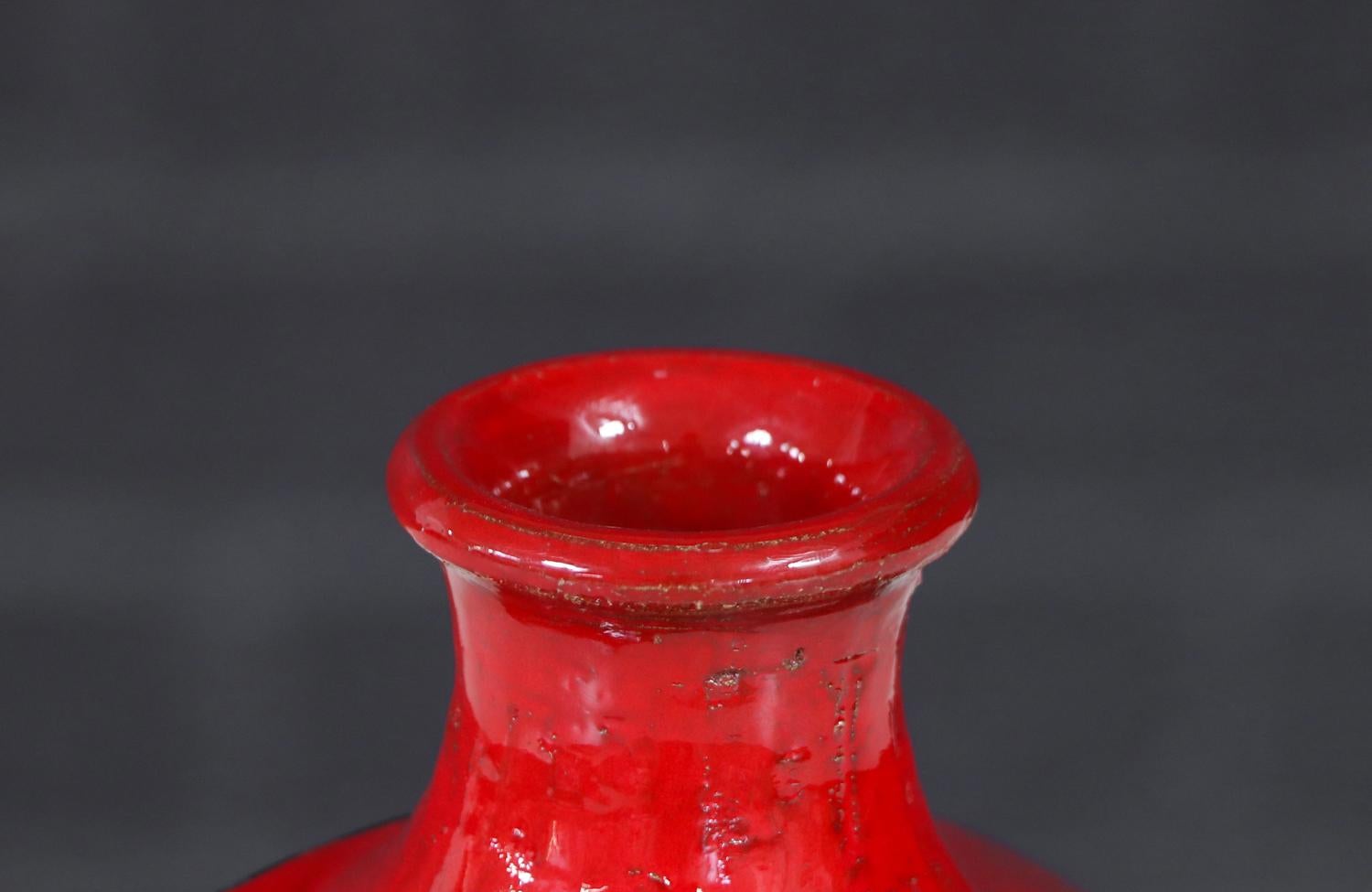 Milieu du XXe siècle Vase en céramique émaillée à la lave Aldo Londi pour Bitossi / Raymor en vente