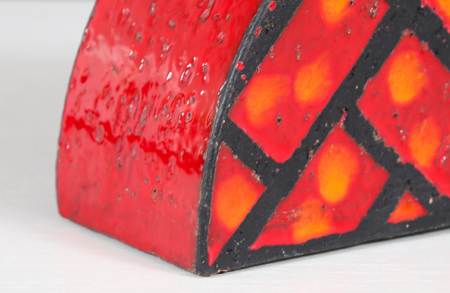 Céramique Vase en céramique émaillée à la lave Aldo Londi pour Bitossi / Raymor en vente