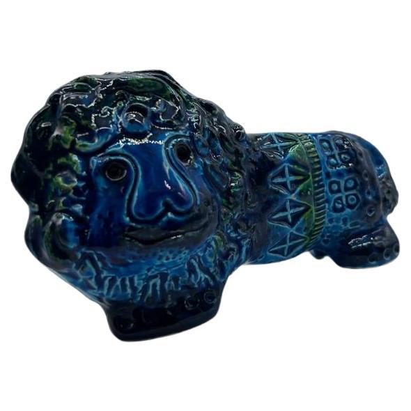 Aldo Londi lion figurine, blue glazed, Bitossi, mid-20th century.
good original condition