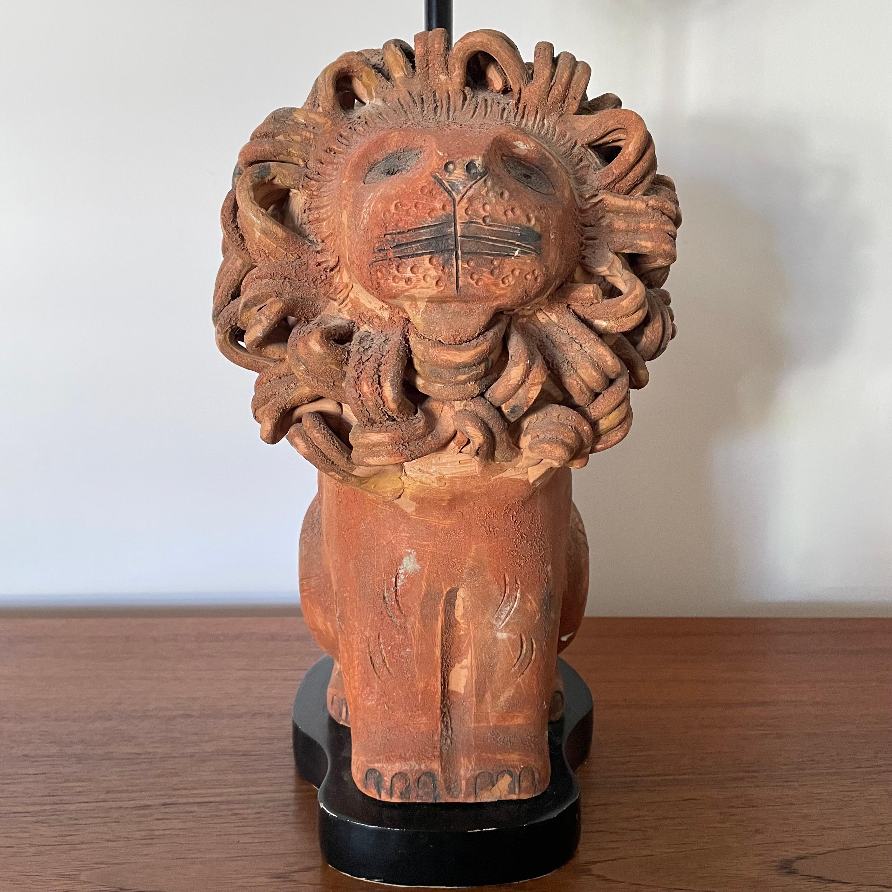 Italian Aldo Londi Lion Lamp
