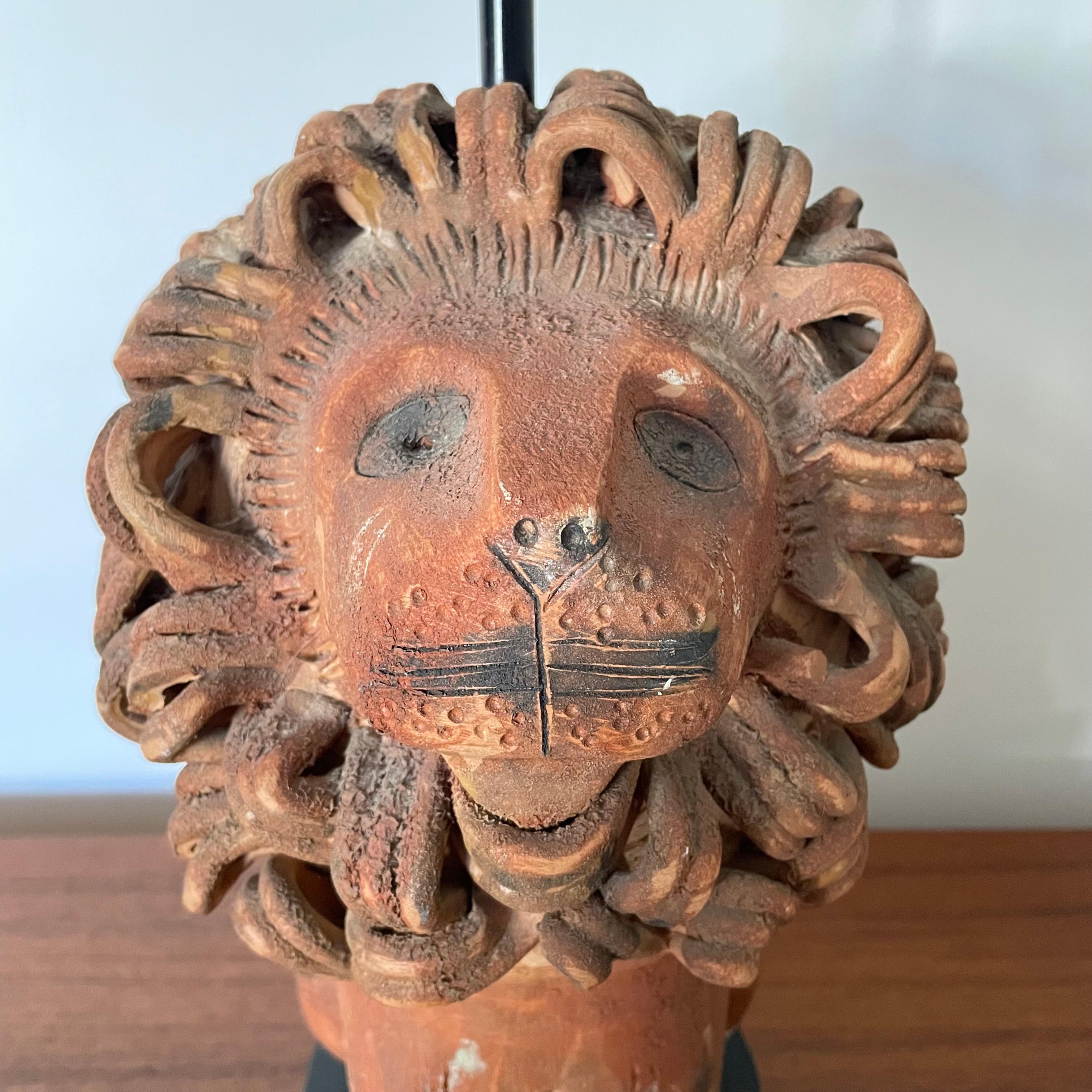 Aldo Londi Lion Lamp In Good Condition In Richmond, VA