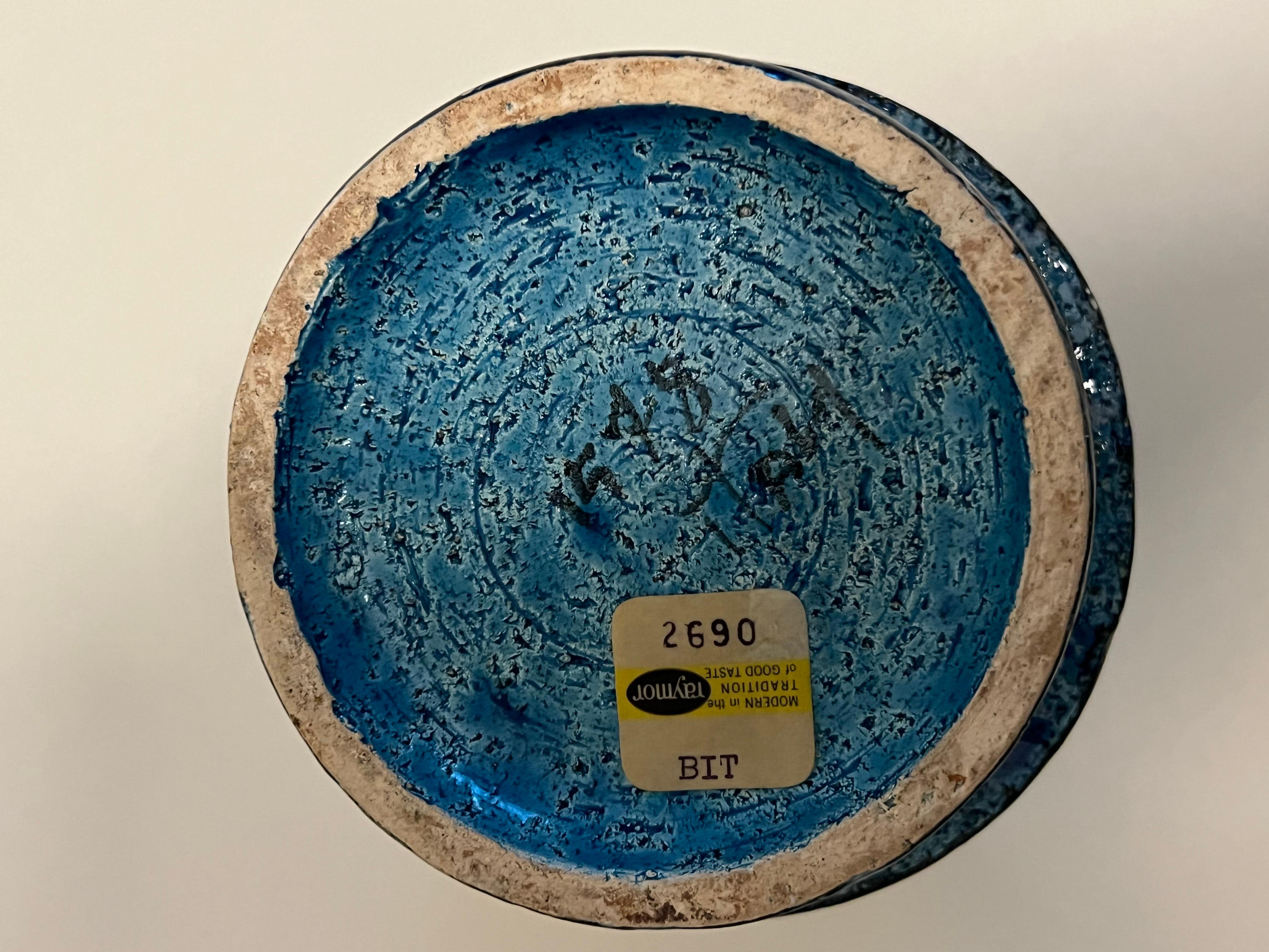 Aldo Londi Vaso in ceramica blu Bitossi Rimini di metà secolo per Raymor In condizioni buone in vendita a Miami Beach, FL