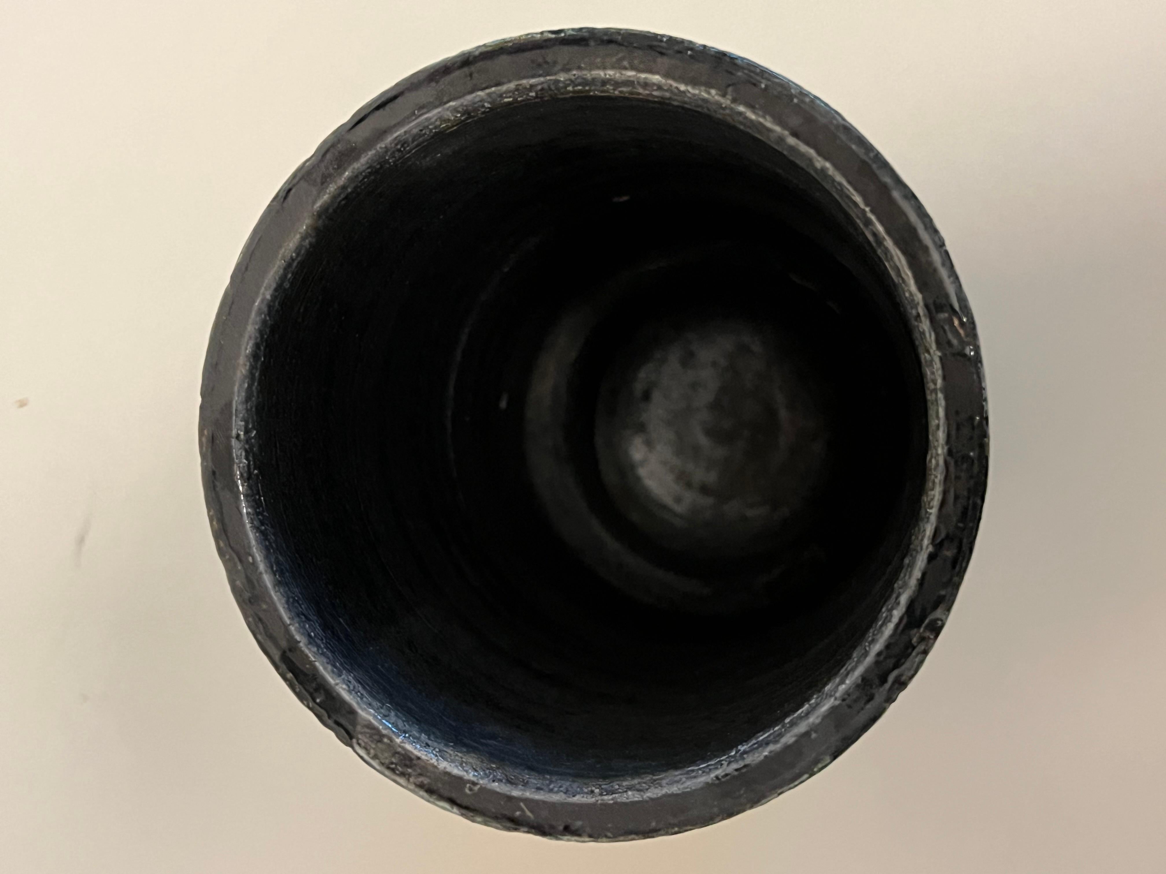 XX secolo Aldo Londi Vaso in ceramica blu Bitossi Rimini di metà secolo per Raymor in vendita