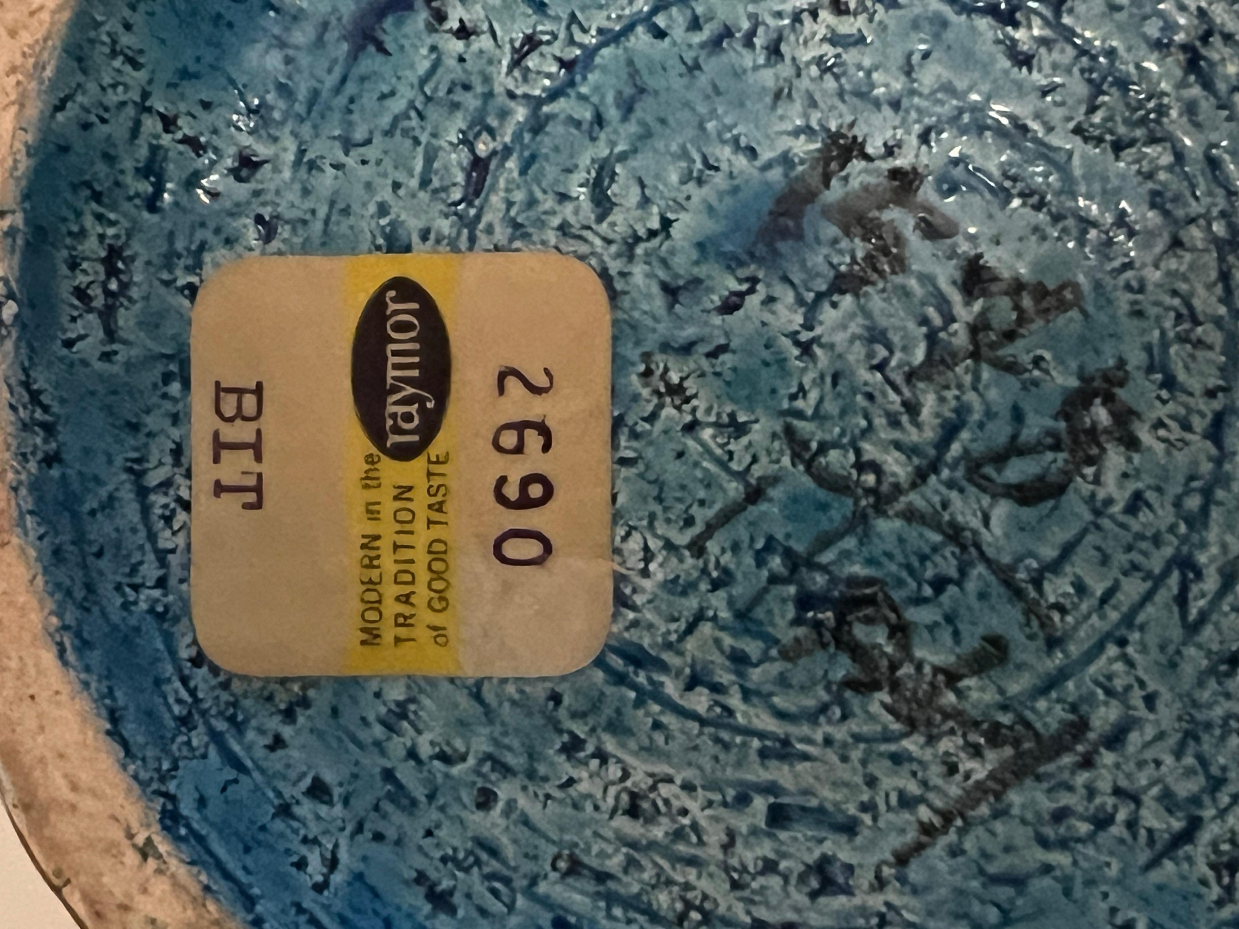 Terracotta Aldo Londi Vaso in ceramica blu Bitossi Rimini di metà secolo per Raymor in vendita