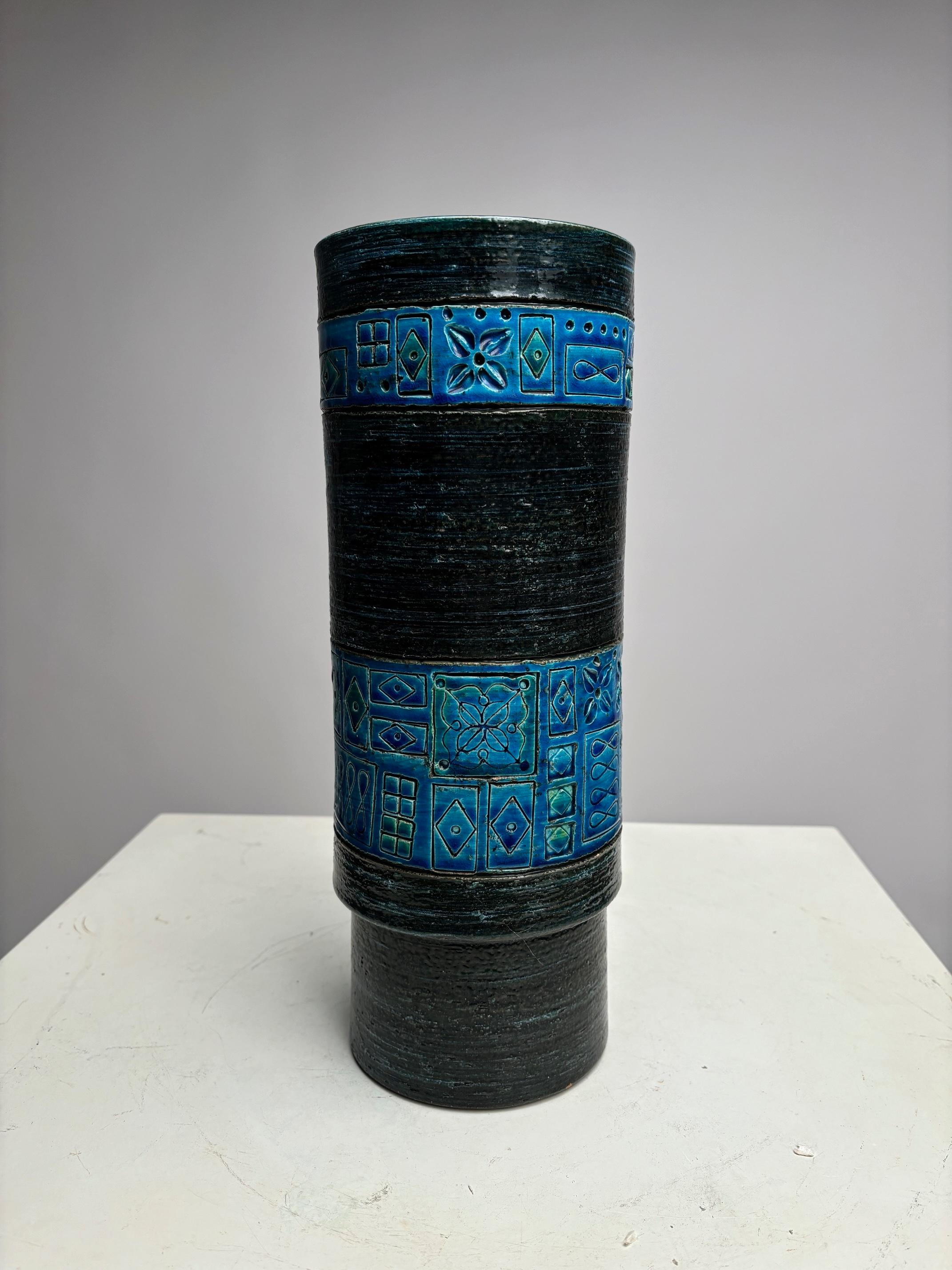 Jarrón de cerámica de mediados de siglo Aldo Londi, Bitossi, Italia, años 60 Moderno de mediados de siglo en venta