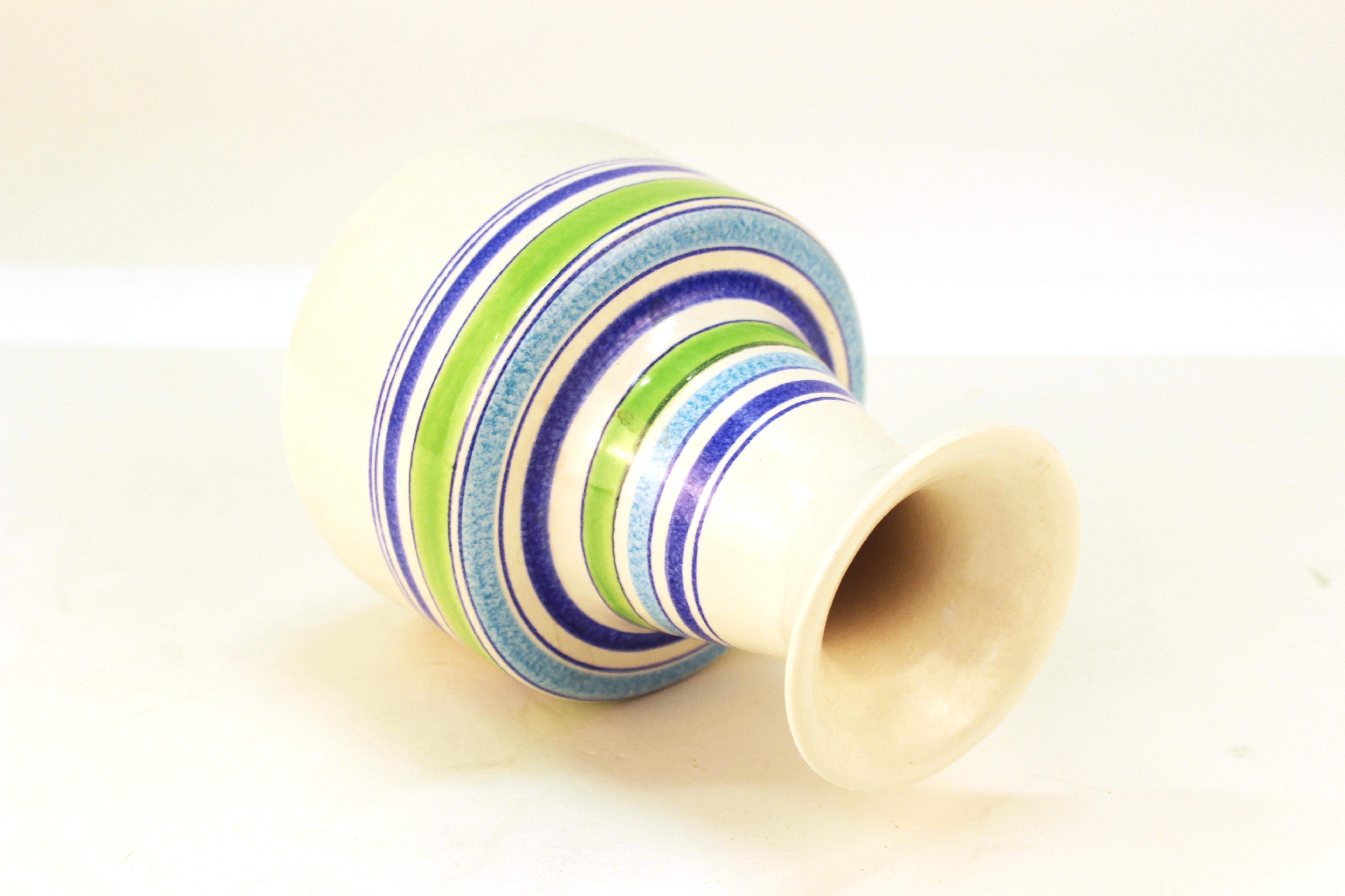 Italian Aldo Londi Mid-Century Modern Raymor for Bitossi Rosenthal Netter Ceramic Vase