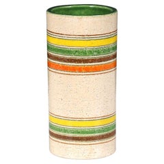 Jarrón de cerámica esmaltada multicolor Aldo Londi para Bitossi Studio