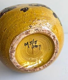 Ockerfarbene Moresco-Vase von Aldo Londi für Bitossi, Italien