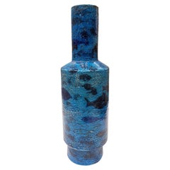 Vase poisson Aldo Londi, série Rimini Blu, en céramique pour Bitossi, années 1950 