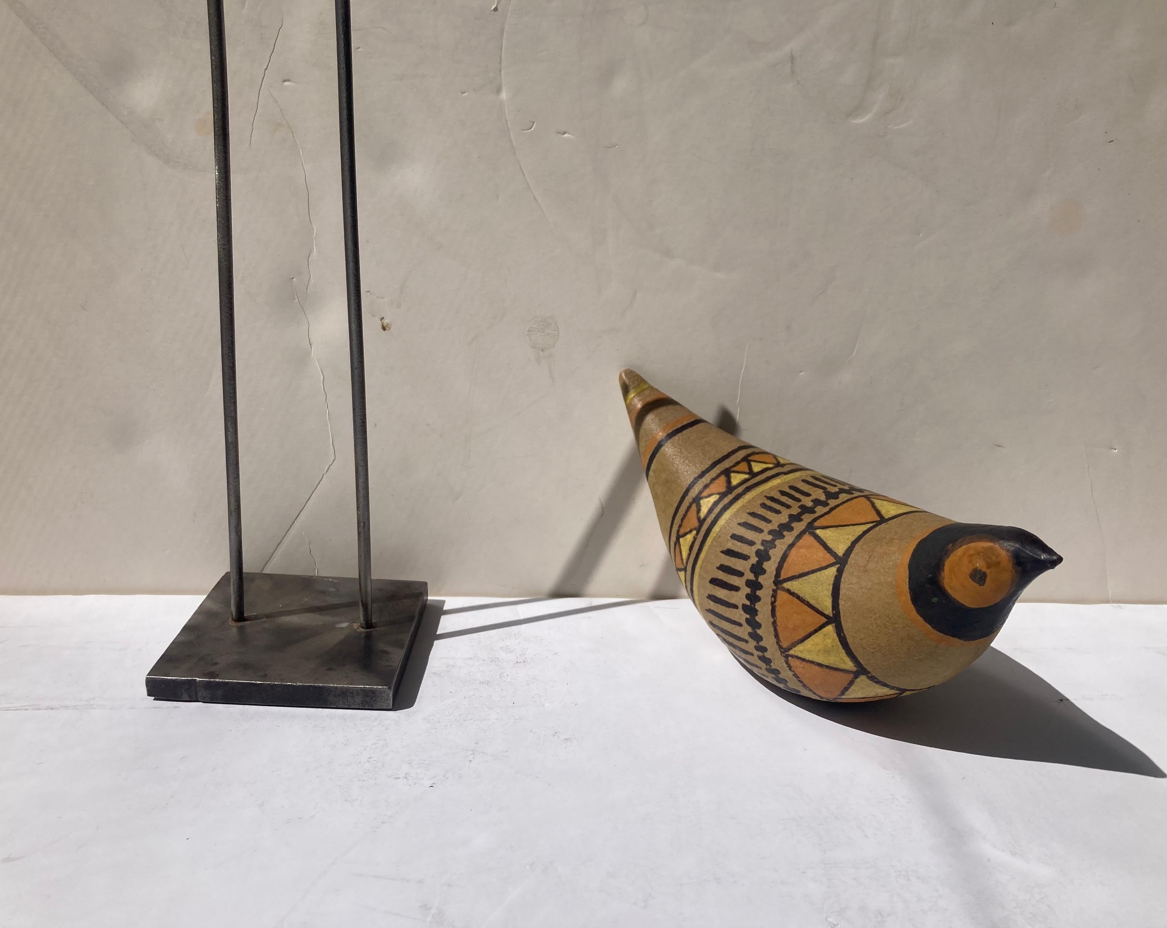 Aldo Londi  Seltene frühe Keramik-/Keramik-Skulptur eines Vogels, für Bitossi  (Handgefertigt) im Angebot