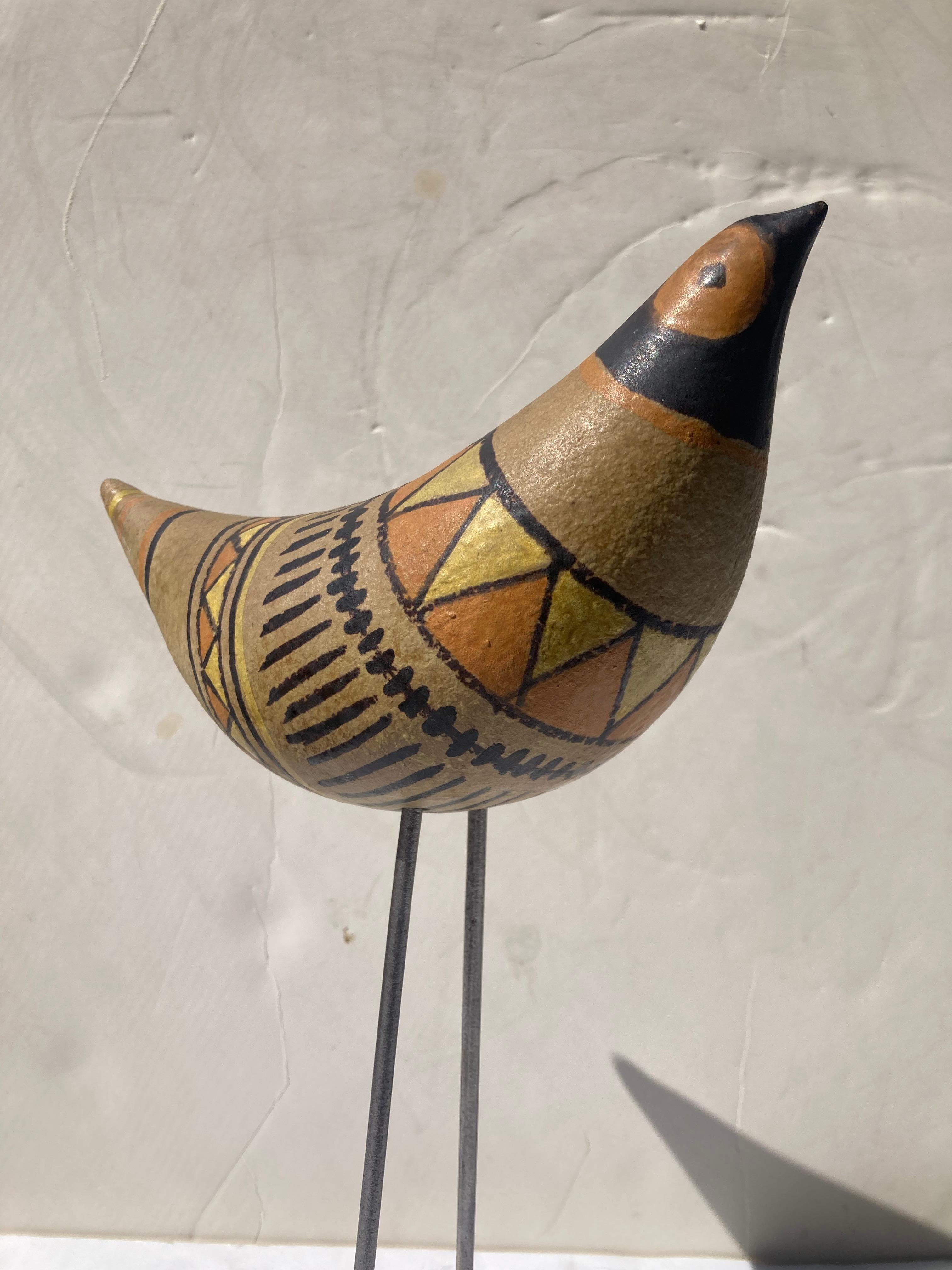 Mid-20th Century Aldo Londi  rare early pottery / ceramic sculpture of bird , for Bitossi  For Sale