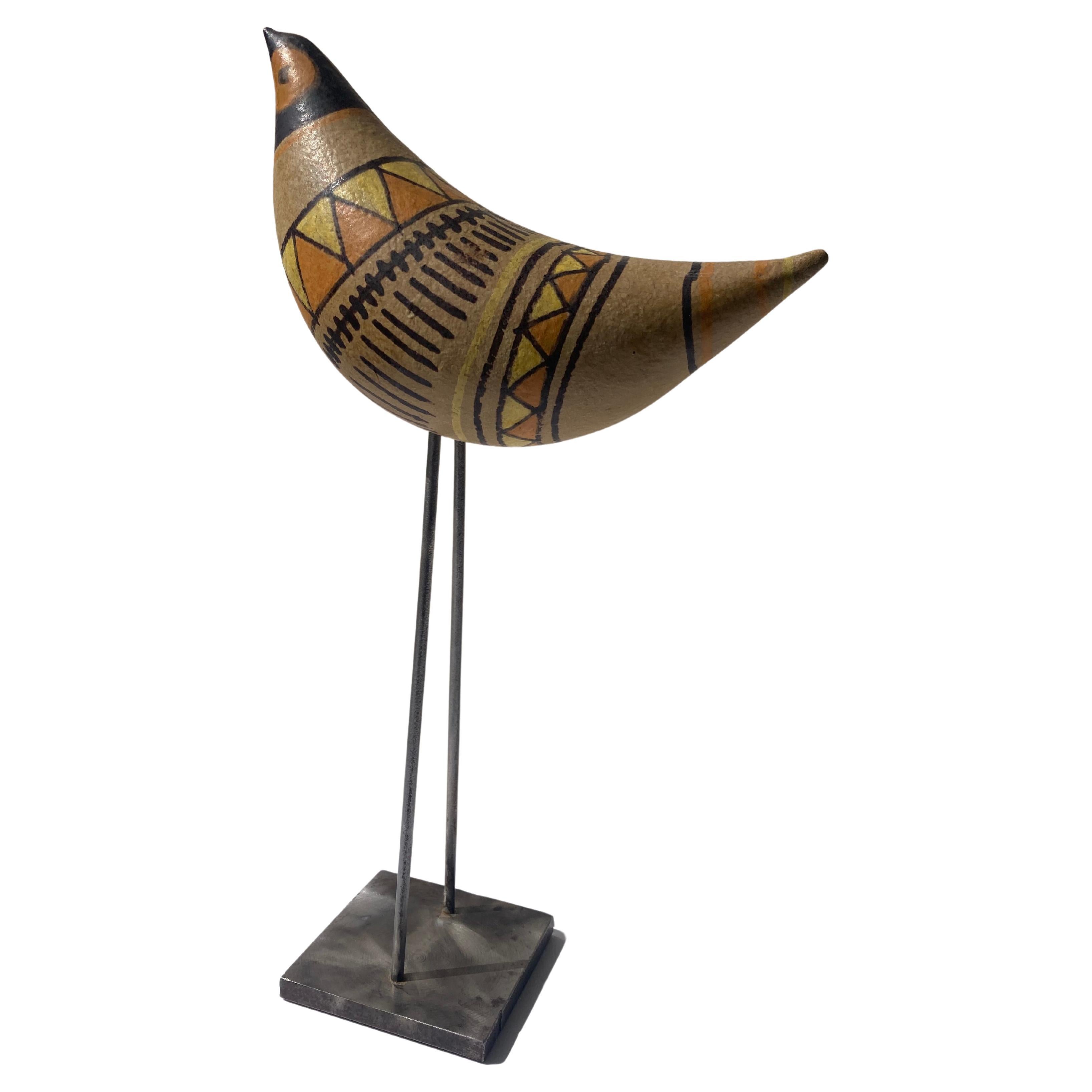 Aldo Londi  Rare sculpture d'oiseau en céramique/poterie ancienne d'un oiseau, pour Bitossi  en vente
